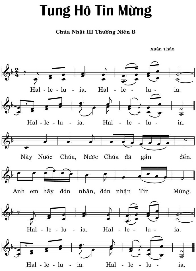 Tung hô Tin Mừng Năm A Halleluia Halleluia Halleluia, Trang 2