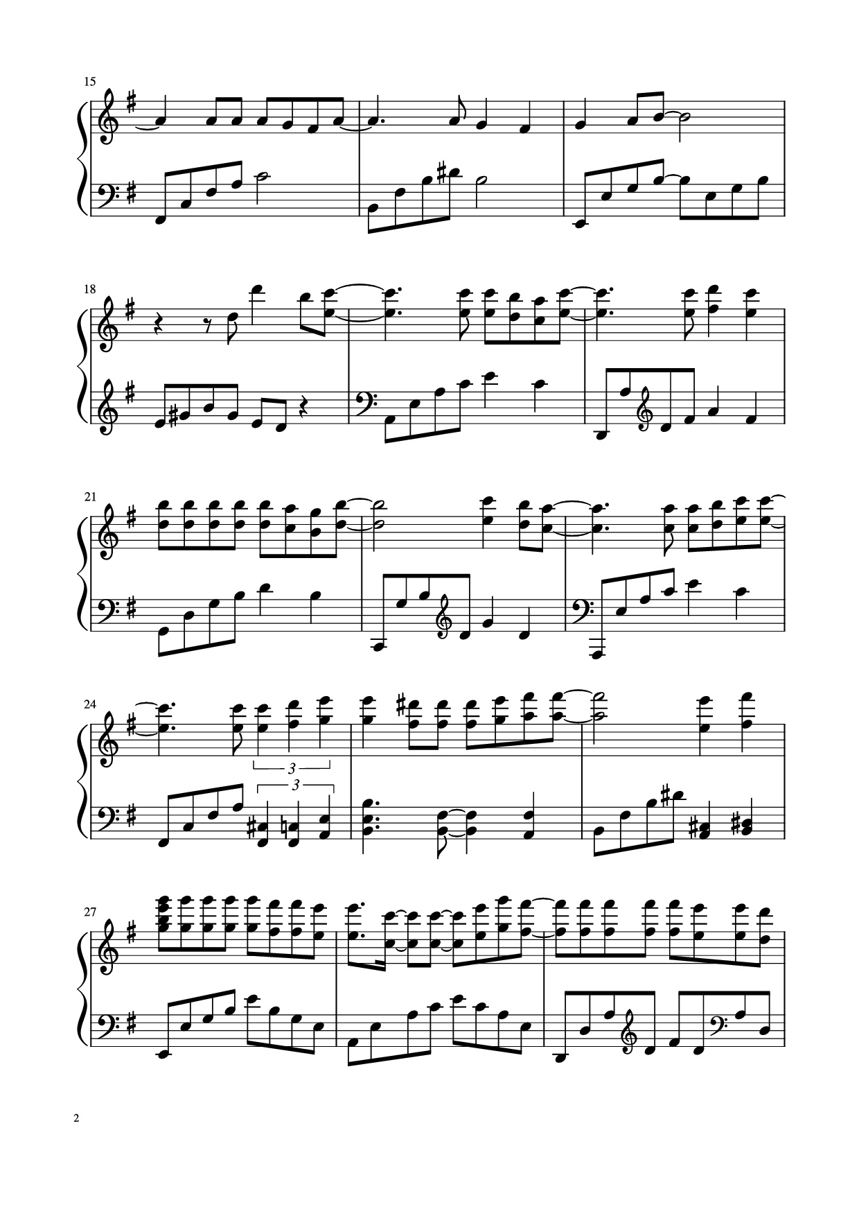 Trang 2 của Sheet nhạc PDF Piano bài hát FullHouse Piano - Composer: Quốc Thống