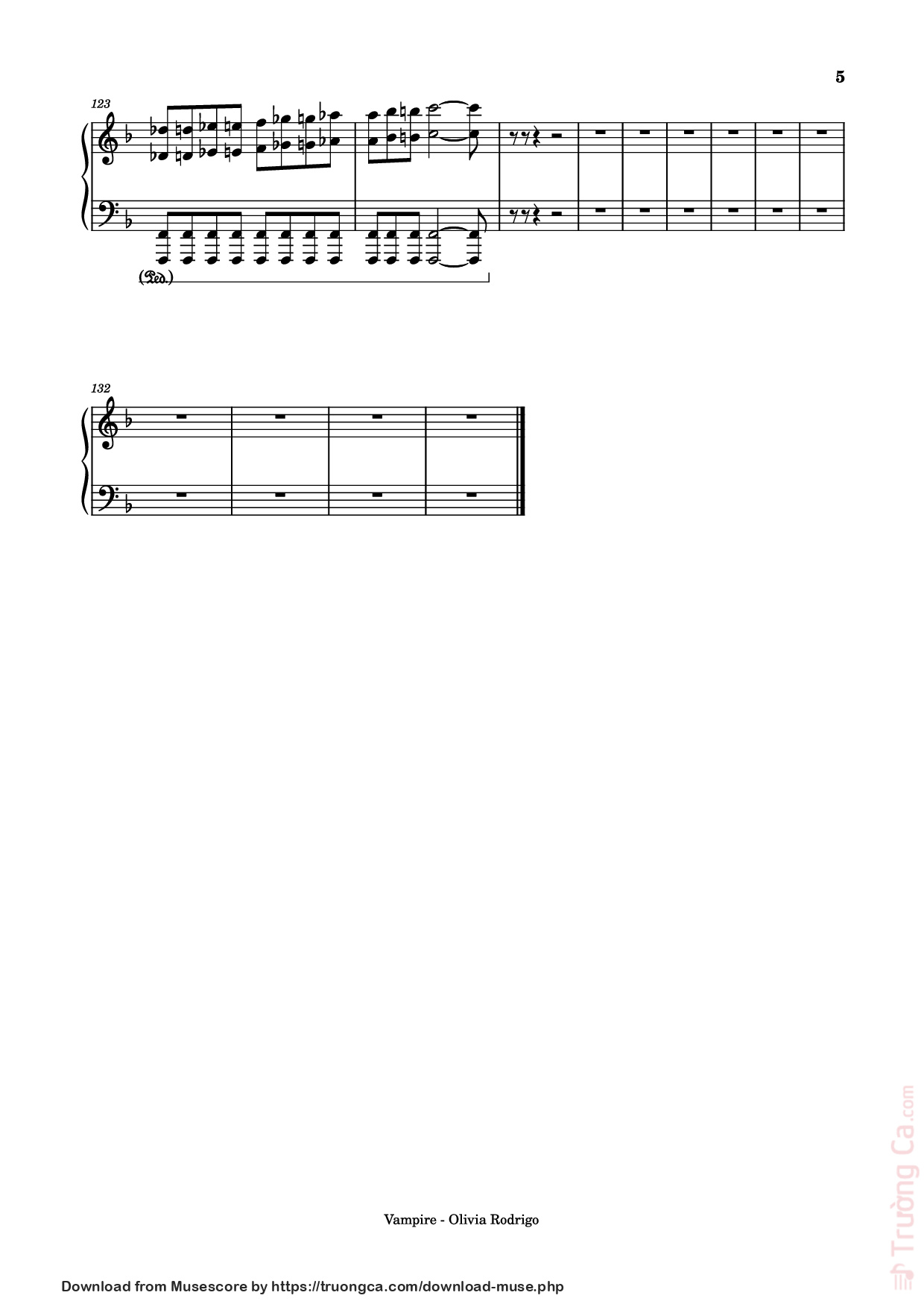 Trang 5 của Sheet nhạc PDF Piano bài hát Vampire Piano - Olivia Rodrigo