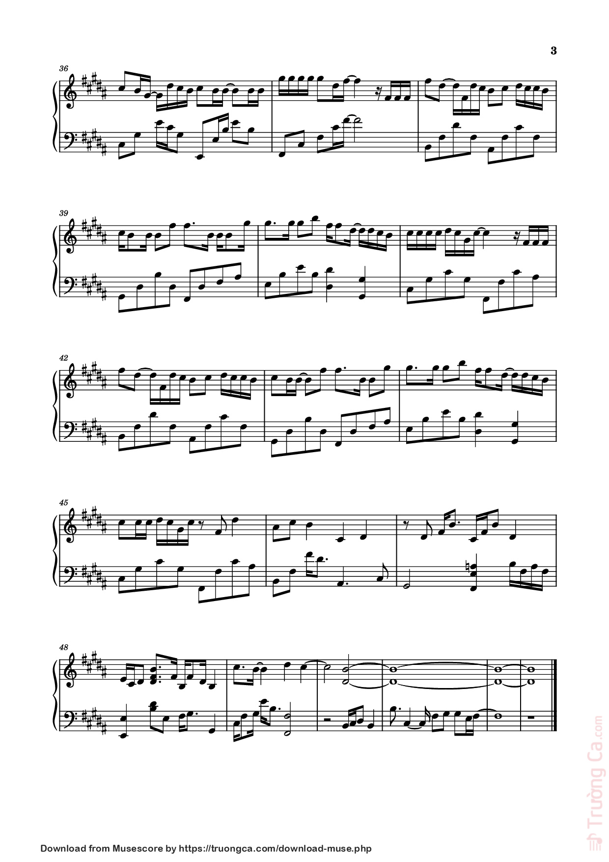 Trang 3 của Sheet nhạc PDF Piano bài hát 孤独不孤单 Piano - 演唱：李怡然