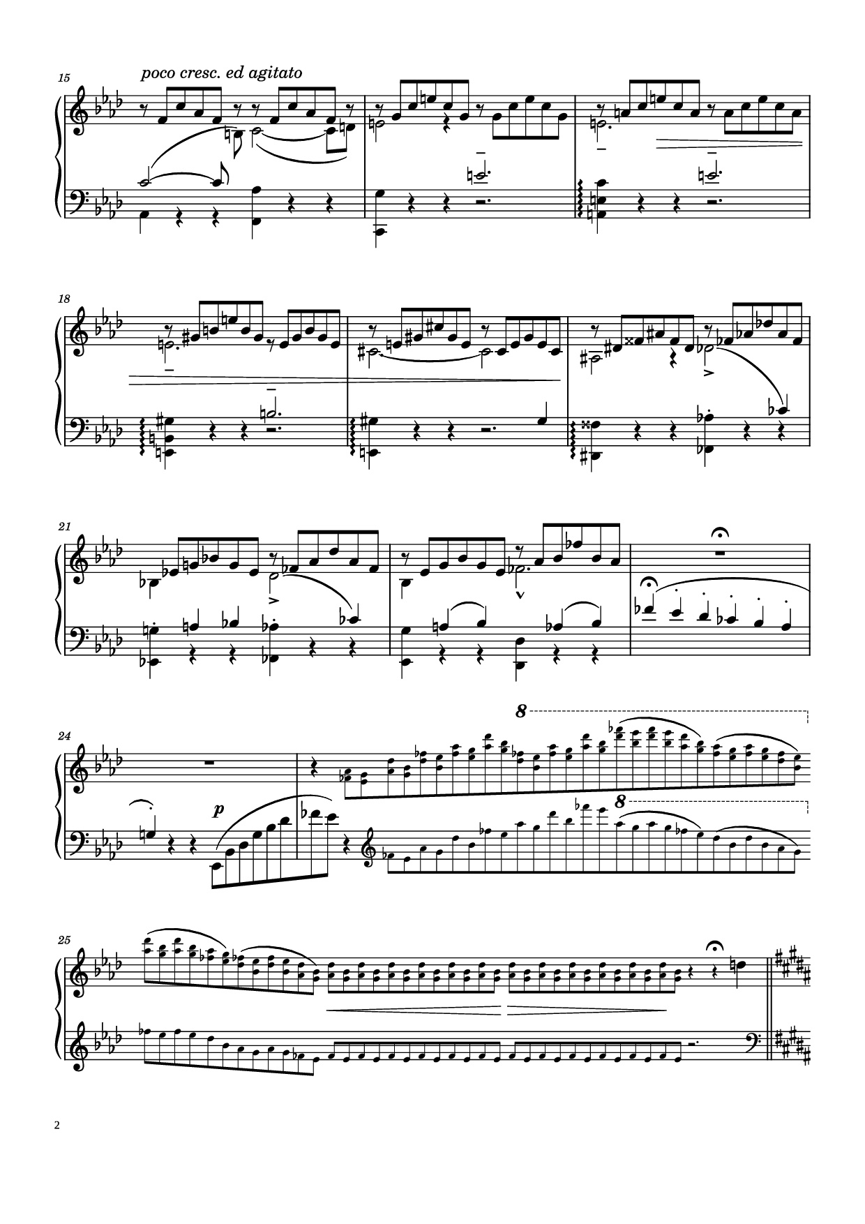 Trang 2 của Sheet nhạc PDF Piano bài hát Liebestraum No. 3 in A♭ Major Piano - Franz Liszt