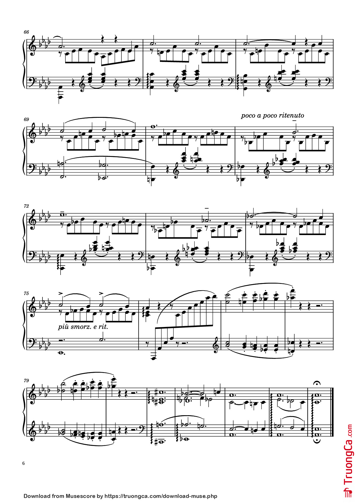 Trang 6 của Sheet nhạc PDF Piano bài hát Liebestraum No. 3 in A♭ Major Piano - Franz Liszt