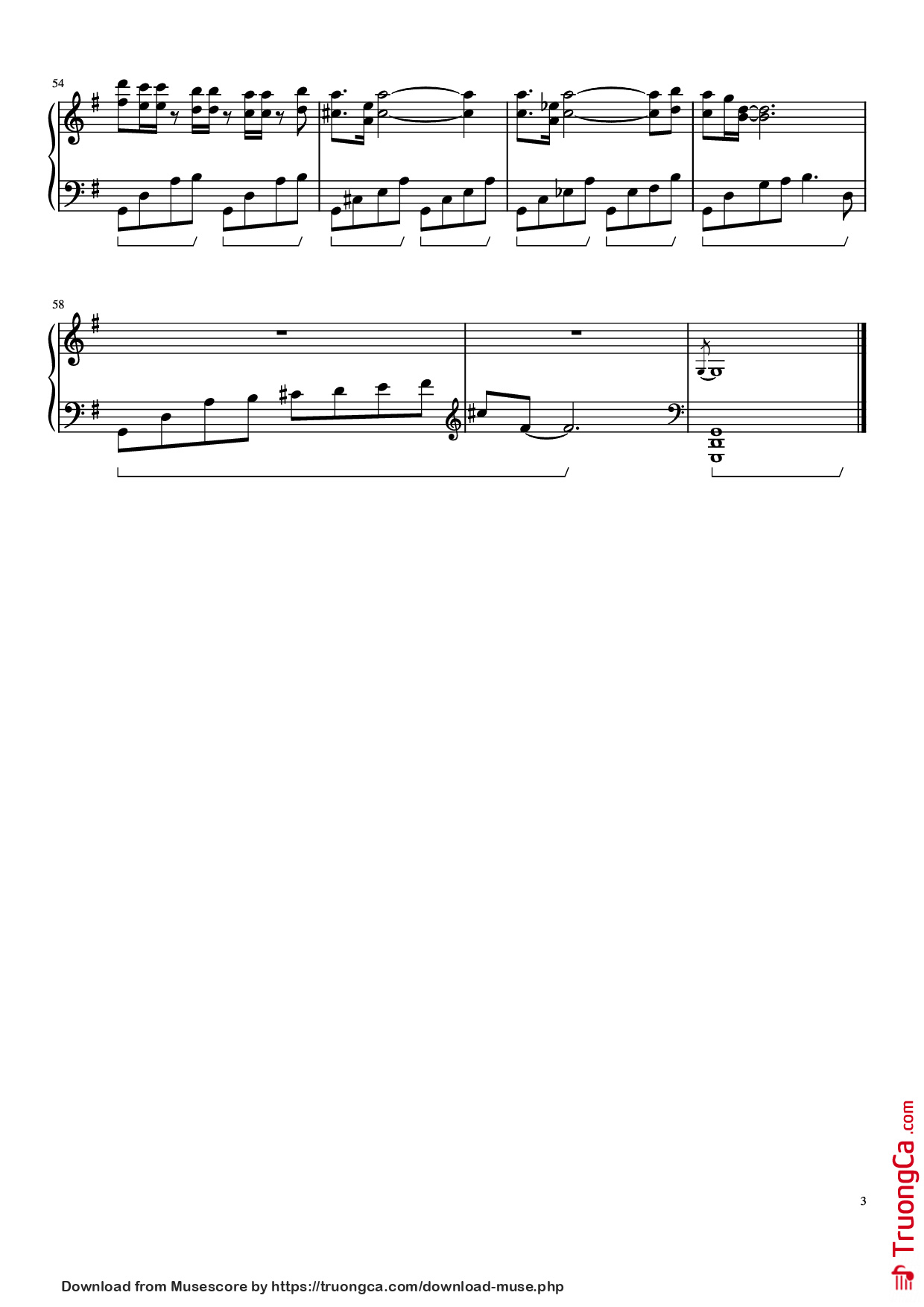 Trang 3 của Sheet nhạc PDF Piano bài hát 明日へ Piano - Undefined
