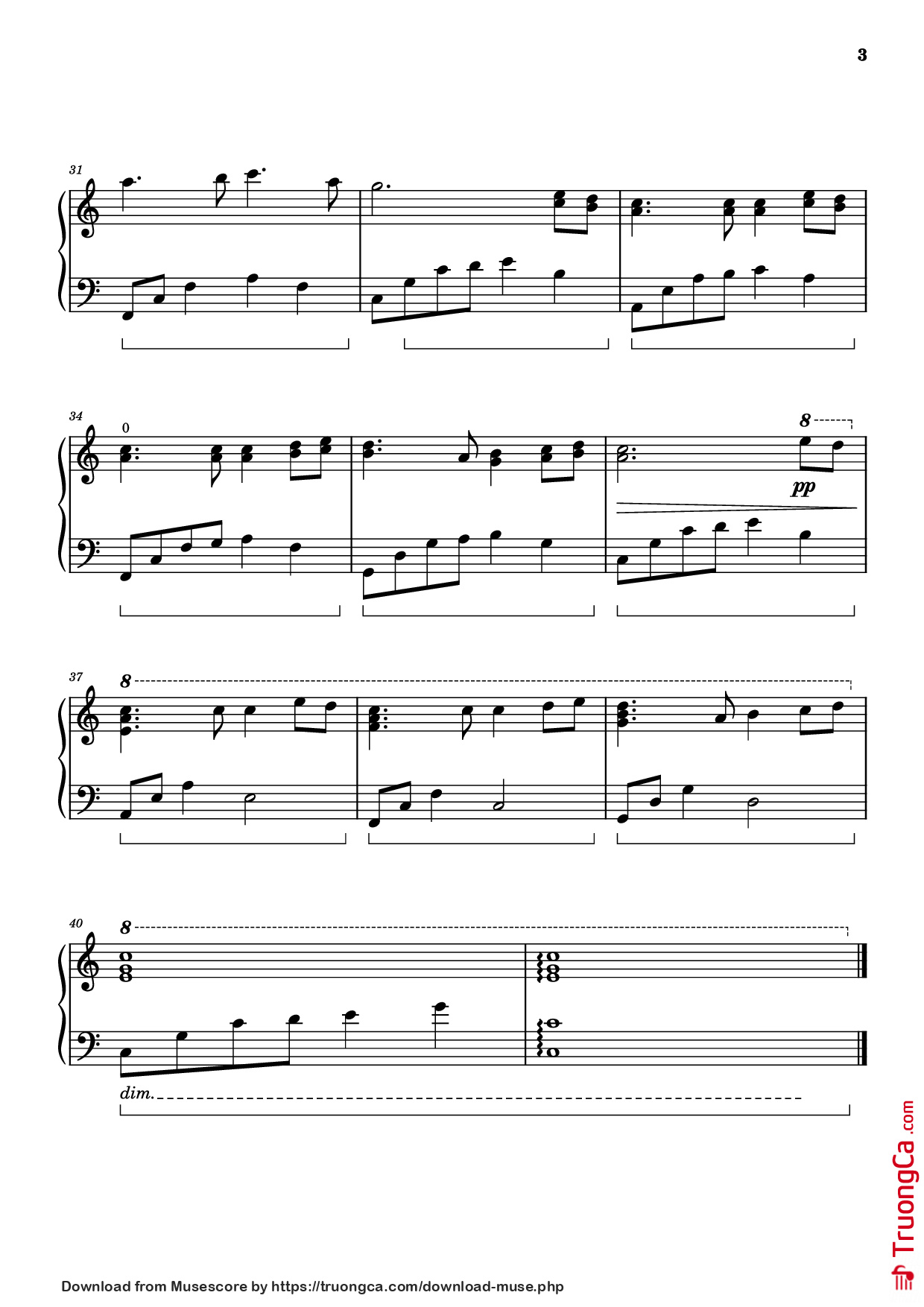 Trang 3 của Sheet nhạc PDF Piano bài hát Ánh trăng nói hộ lòng tôi Piano - Dinh Quang Duc