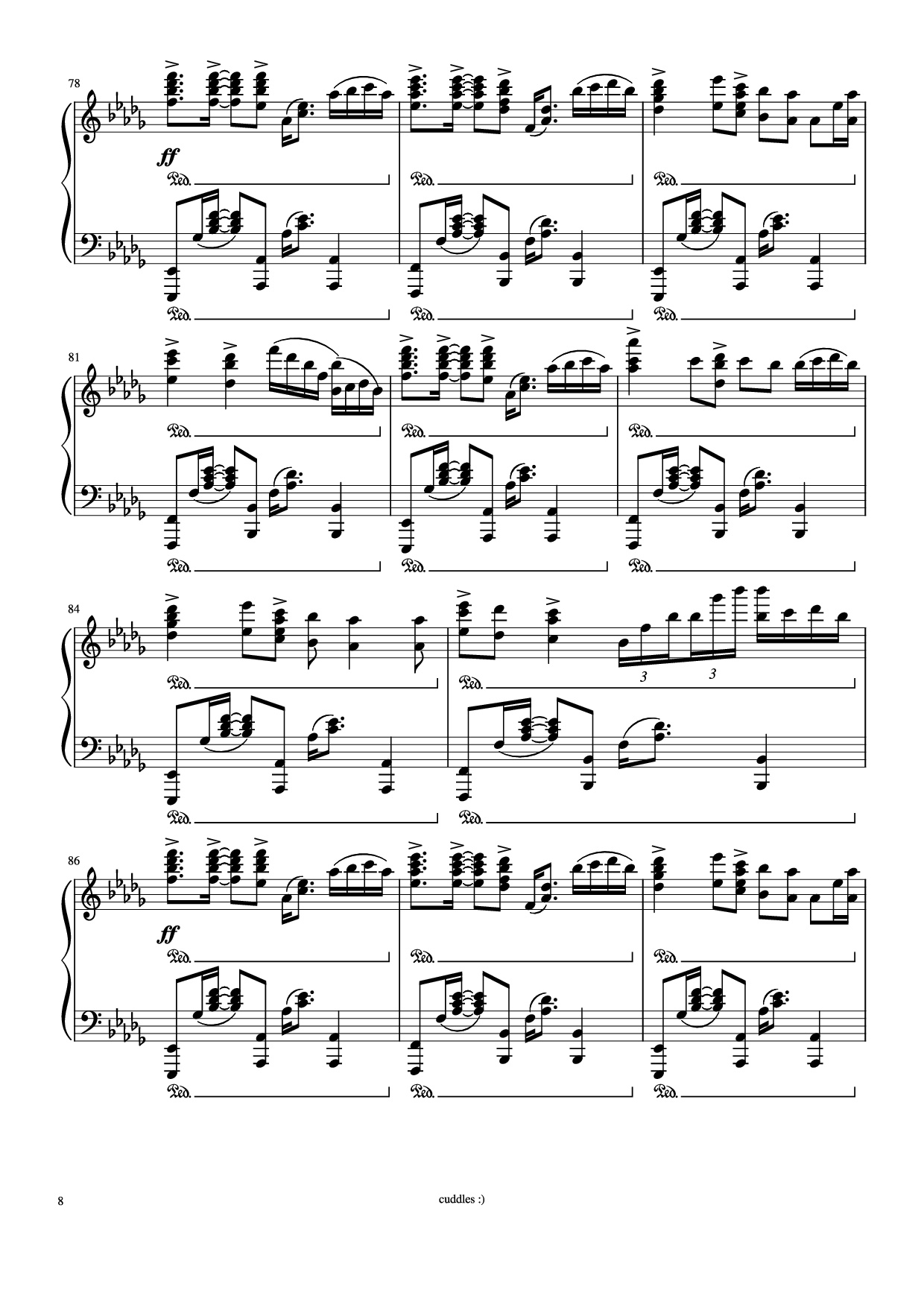Trang 8 của Sheet nhạc PDF Piano bài hát Never gonna give you up Piano - Arr. by shoes