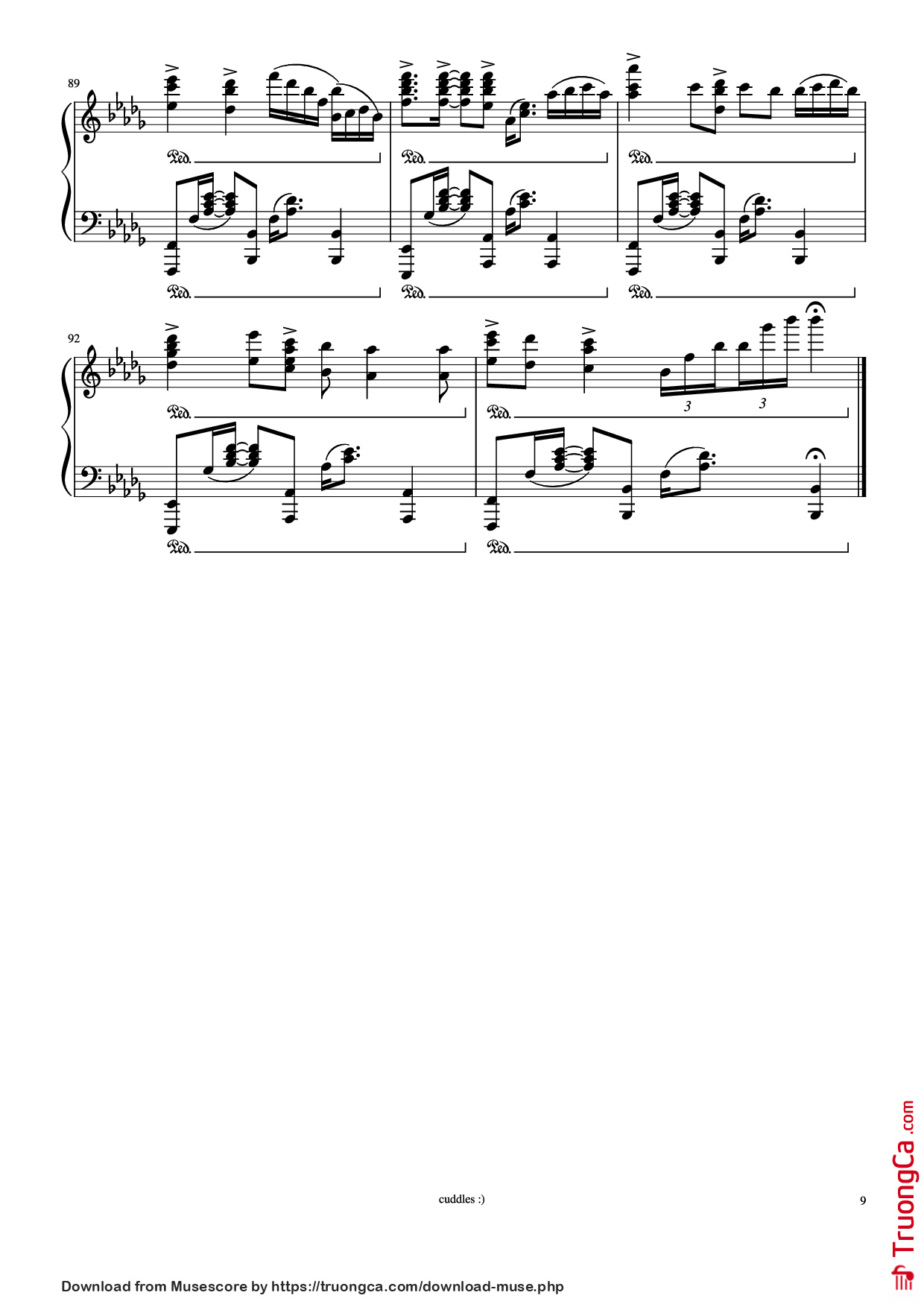 Trang 9 của Sheet nhạc PDF Piano bài hát Never gonna give you up Piano - Arr. by shoes