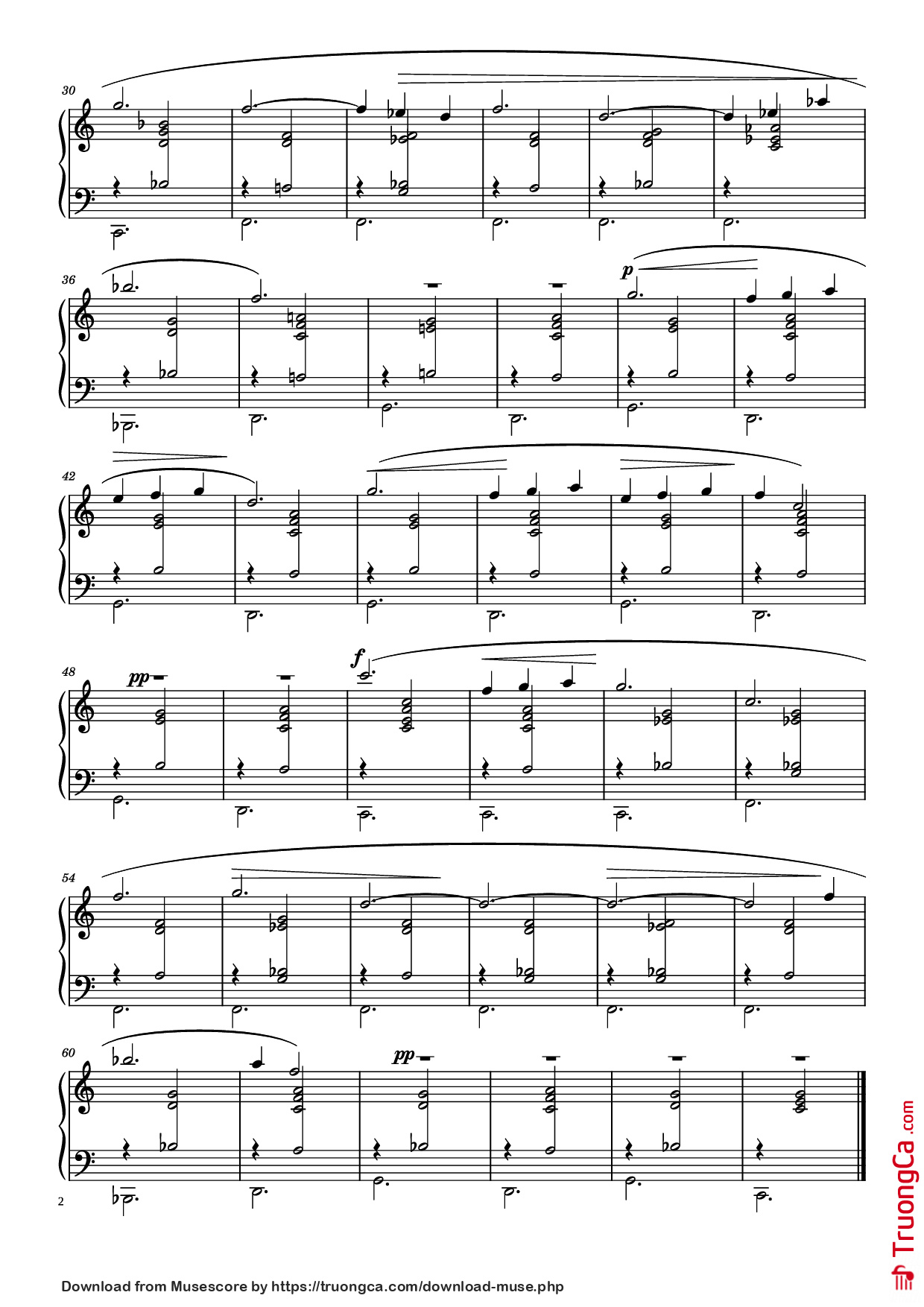 Trang 2 của Sheet nhạc PDF Piano bài hát Gymnopédie No. 2 Piano - Erik Satie