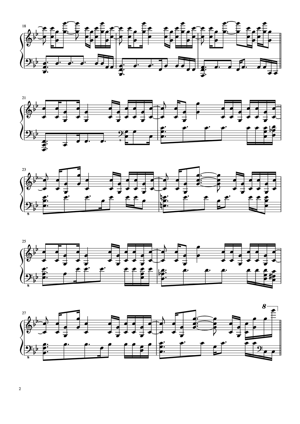 Trang 2 của Sheet nhạc PDF bài hát Unfolded & I Remember My Name Piano - Jung Jae-il