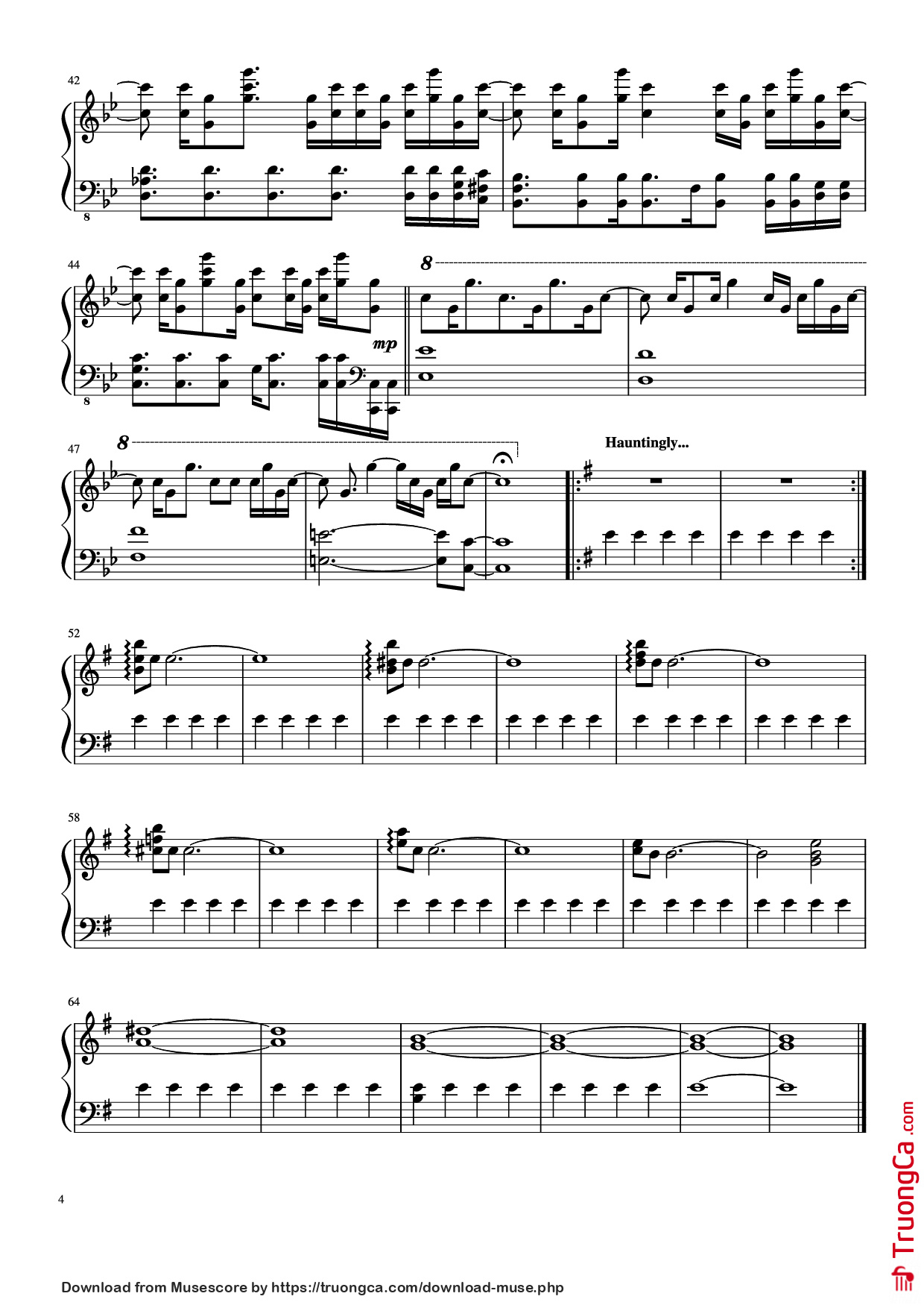 Trang 4 của Sheet nhạc PDF bài hát Unfolded & I Remember My Name Piano - Jung Jae-il