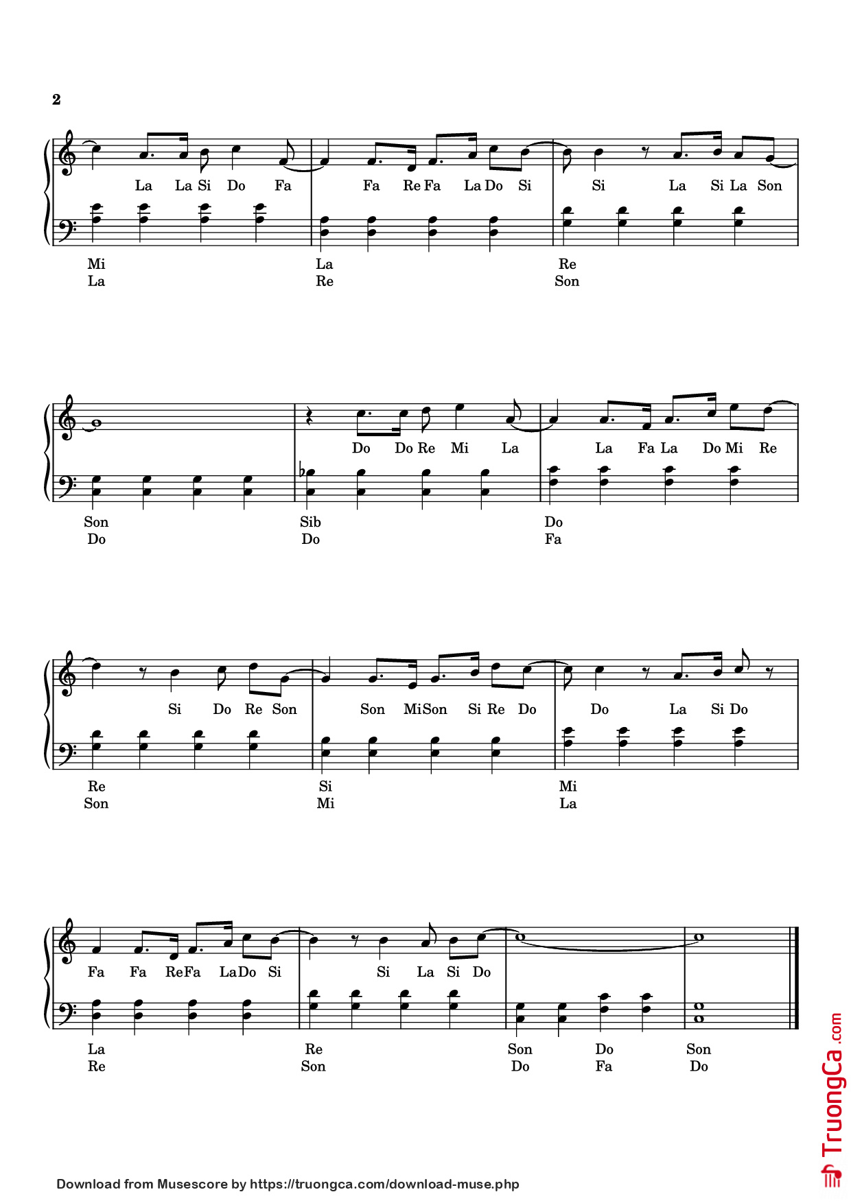 Trang 2 của Sheet nhạc PDF Piano bài hát Năm Qua Đã Làm Gì Piano - Bùi Công Nam