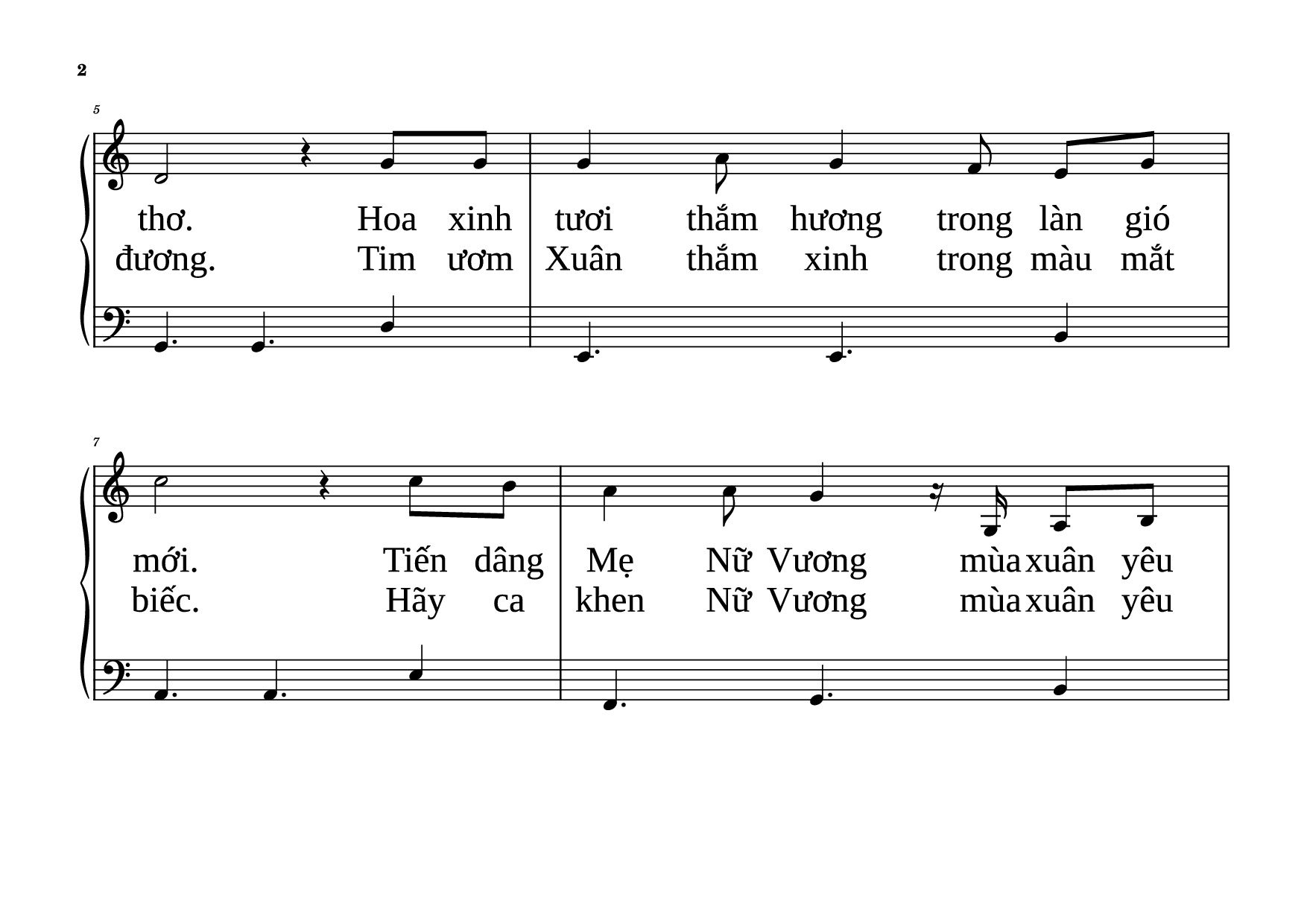 Trang 2 của Sheet nhạc PDF Piano bài hát NỮ VƯƠNG MÙA XUÂN Piano dễ tập - VŨ MỘNG THƠ