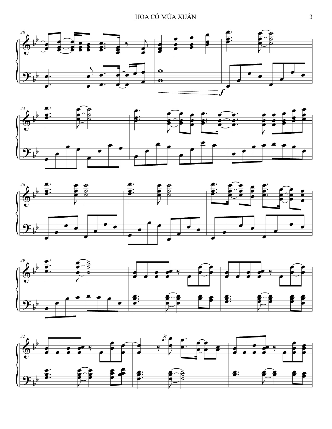 Trang 3 của Sheet nhạc PDF bài hát Hoa cỏ mùa xuân Piano - Bảo Chấn
