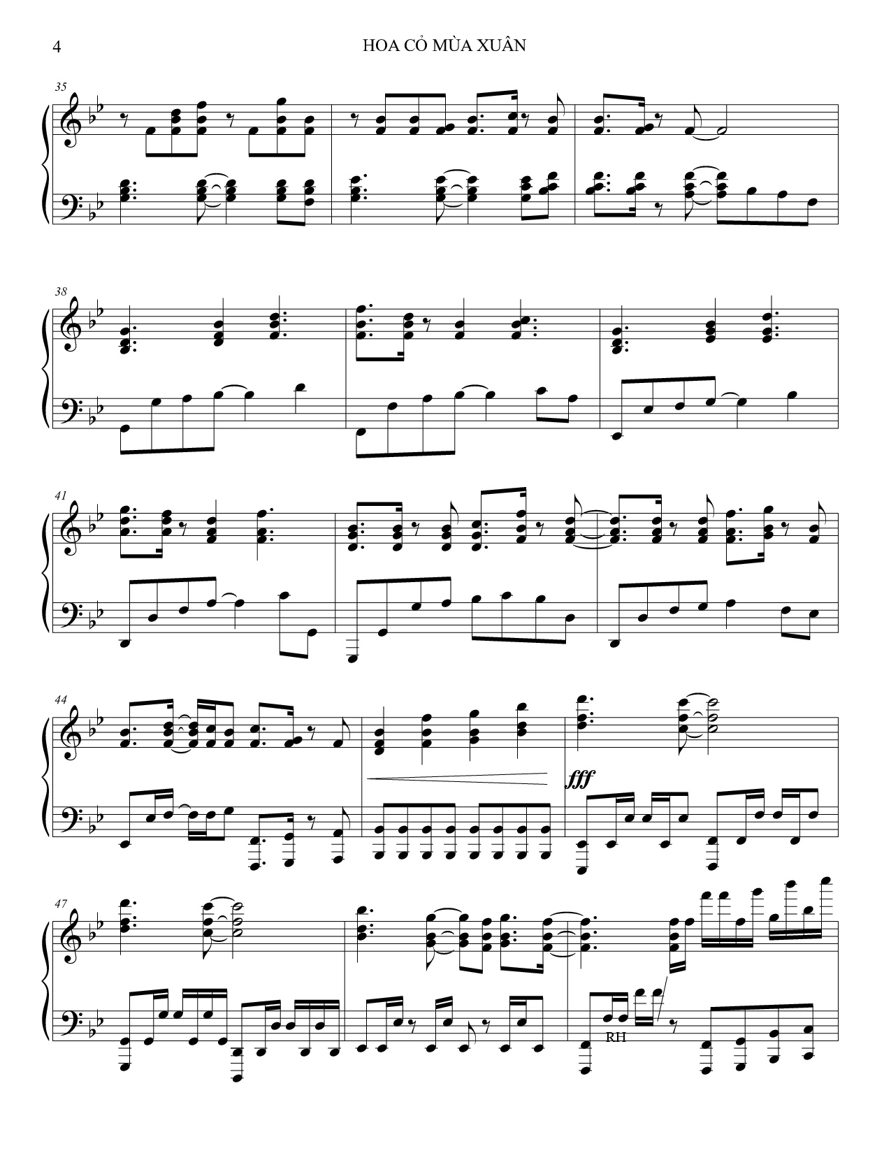Trang 4 của Sheet nhạc PDF bài hát Hoa cỏ mùa xuân Piano - Bảo Chấn
