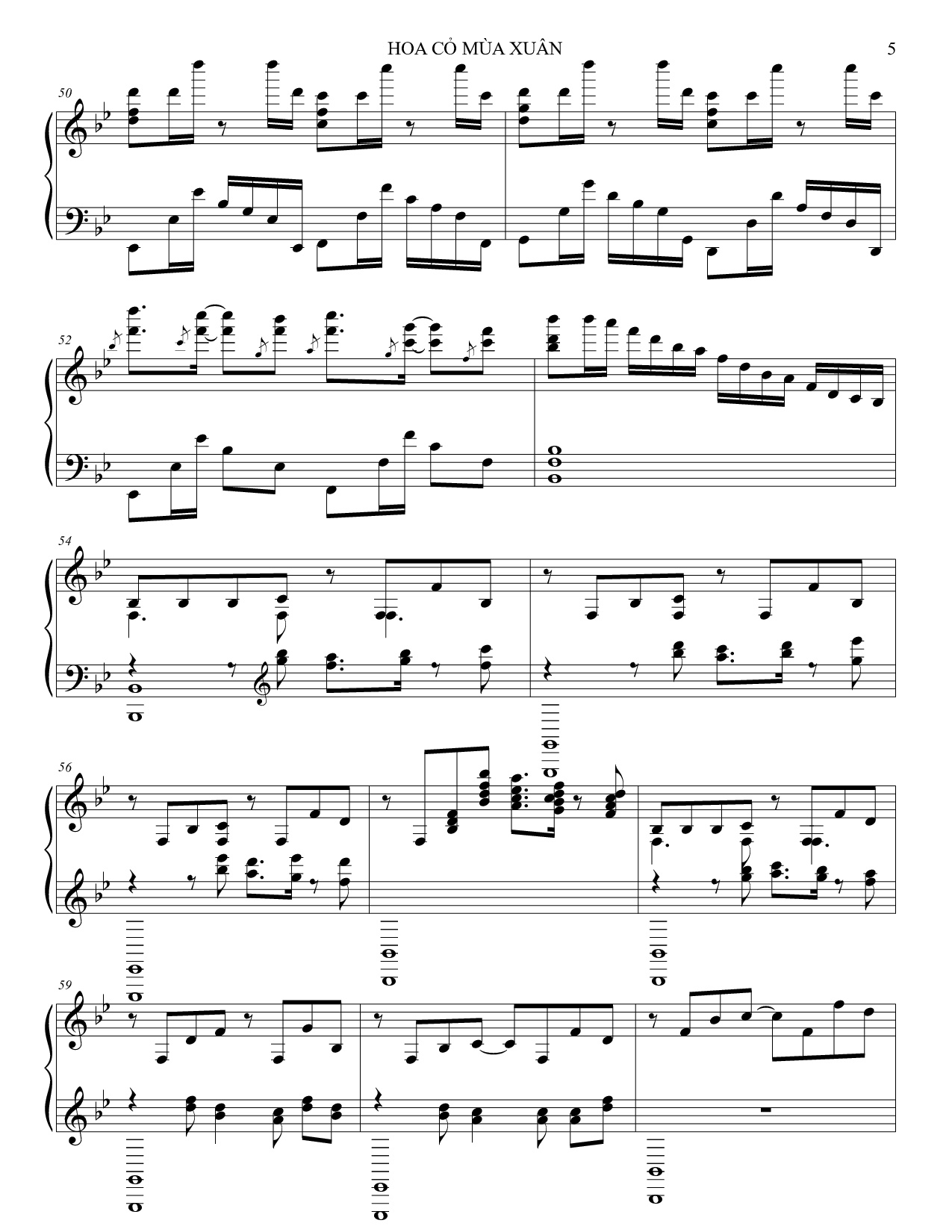Trang 5 của Sheet nhạc PDF bài hát Hoa cỏ mùa xuân Piano - Bảo Chấn