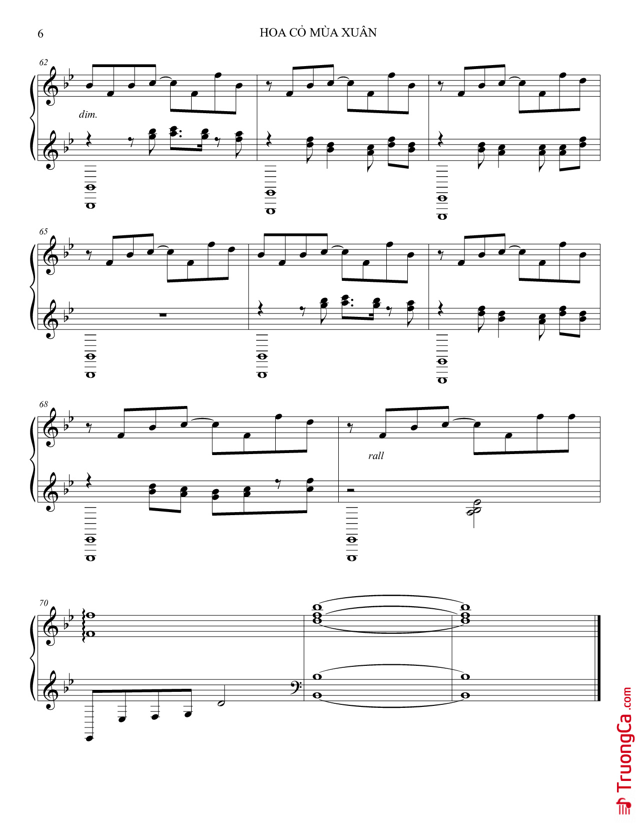 Trang 6 của Sheet nhạc PDF bài hát Hoa cỏ mùa xuân Piano - Bảo Chấn
