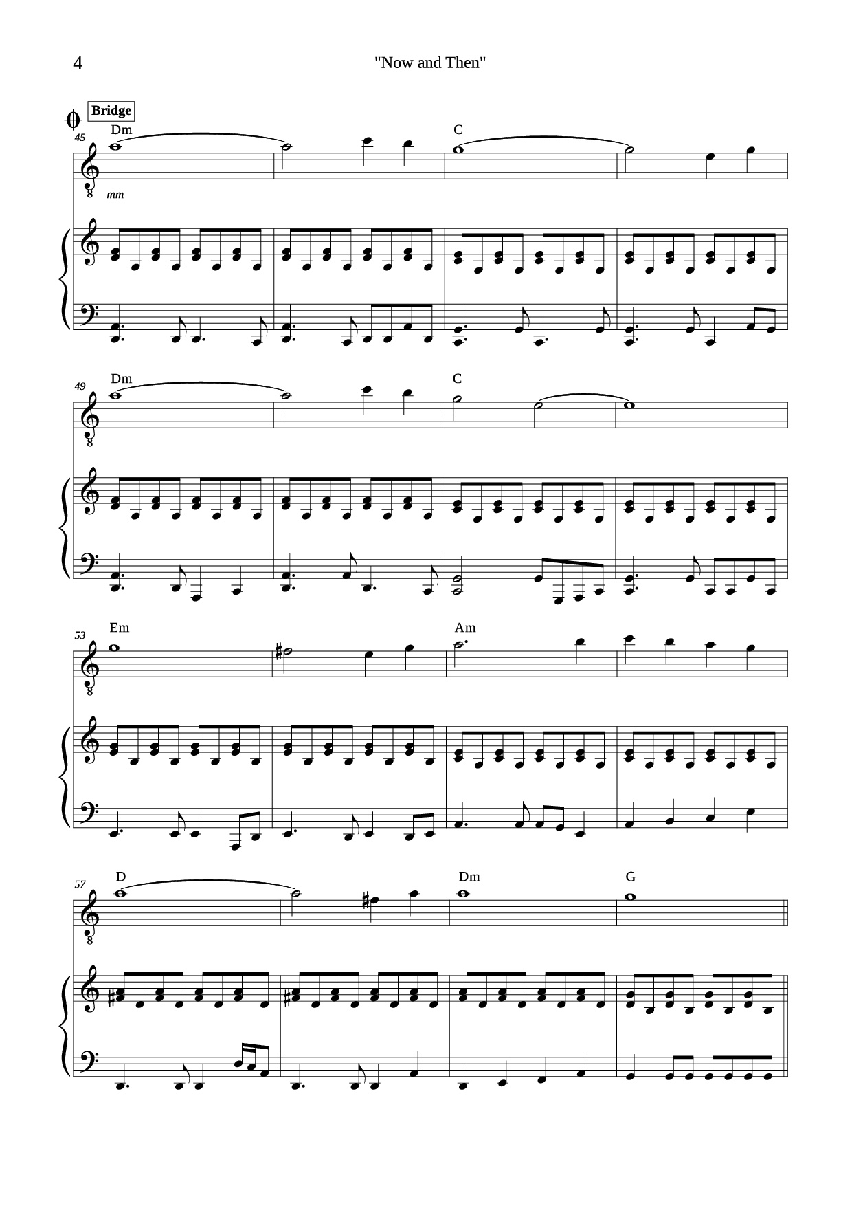 Trang 4 của Sheet nhạc PDF Piano bài hát Now and Then Piano - Composed by John Lennon, Paul McCartney