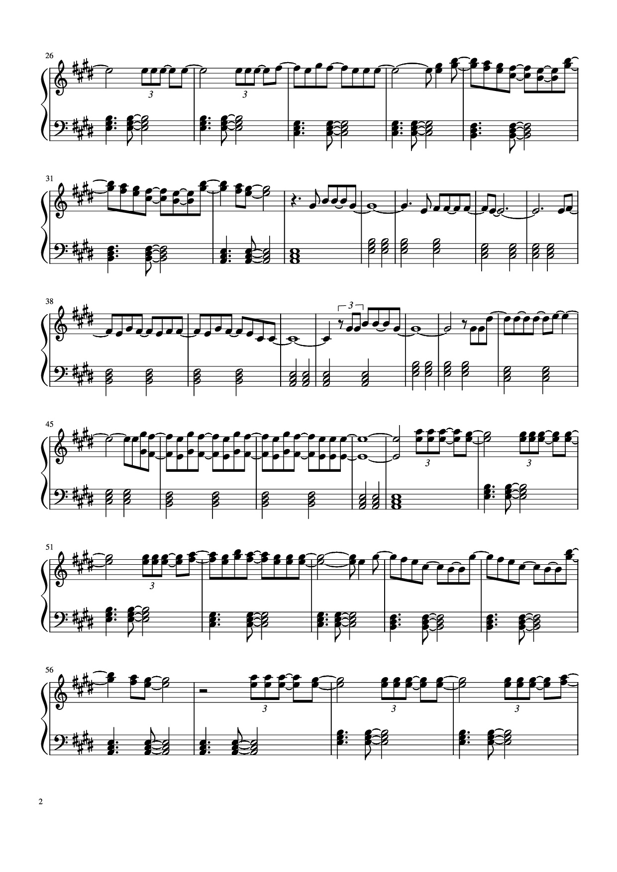 Trang 2 của Sheet nhạc PDF Piano bài hát Falling Piano - Harry Styles