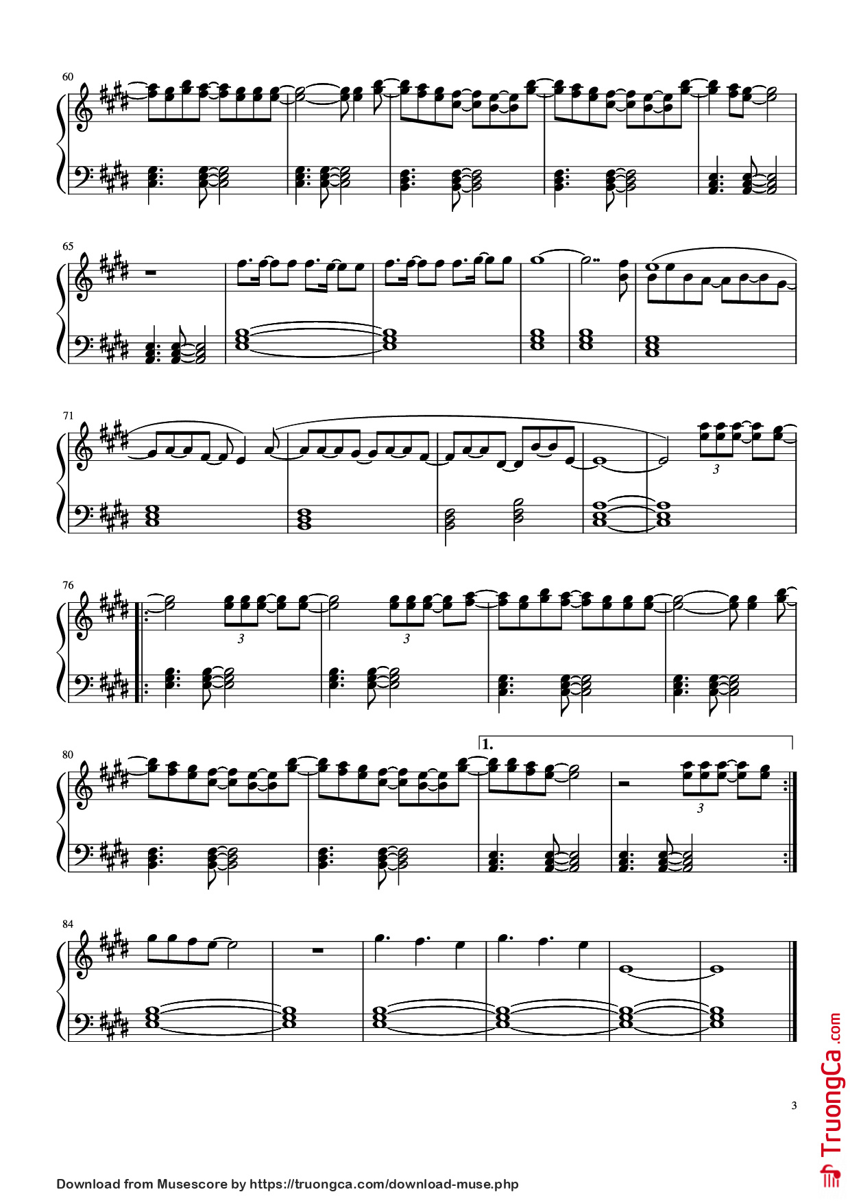 Trang 3 của Sheet nhạc PDF Piano bài hát Falling Piano - Harry Styles
