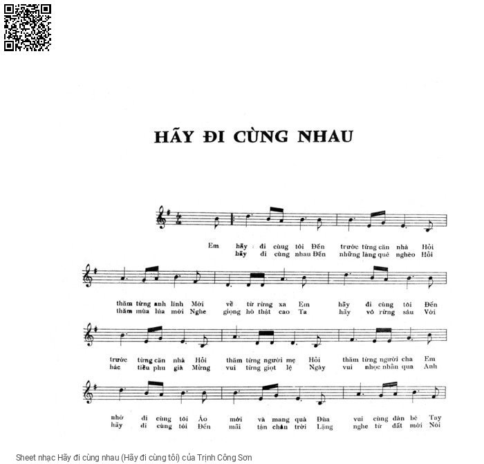 Sheet nhạc Hãy đi cùng nhau (Hãy đi cùng tôi)