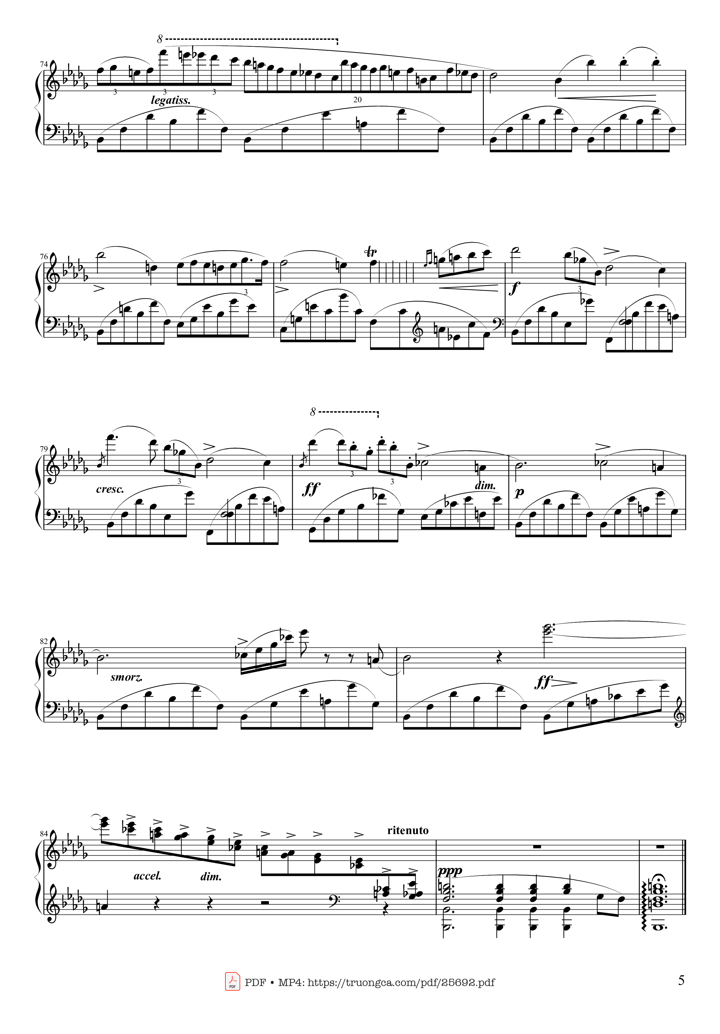 Trang 5 của Sheet nhạc PDF Piano bài hát Nocturne Op. 9 No. 1 - Chopin