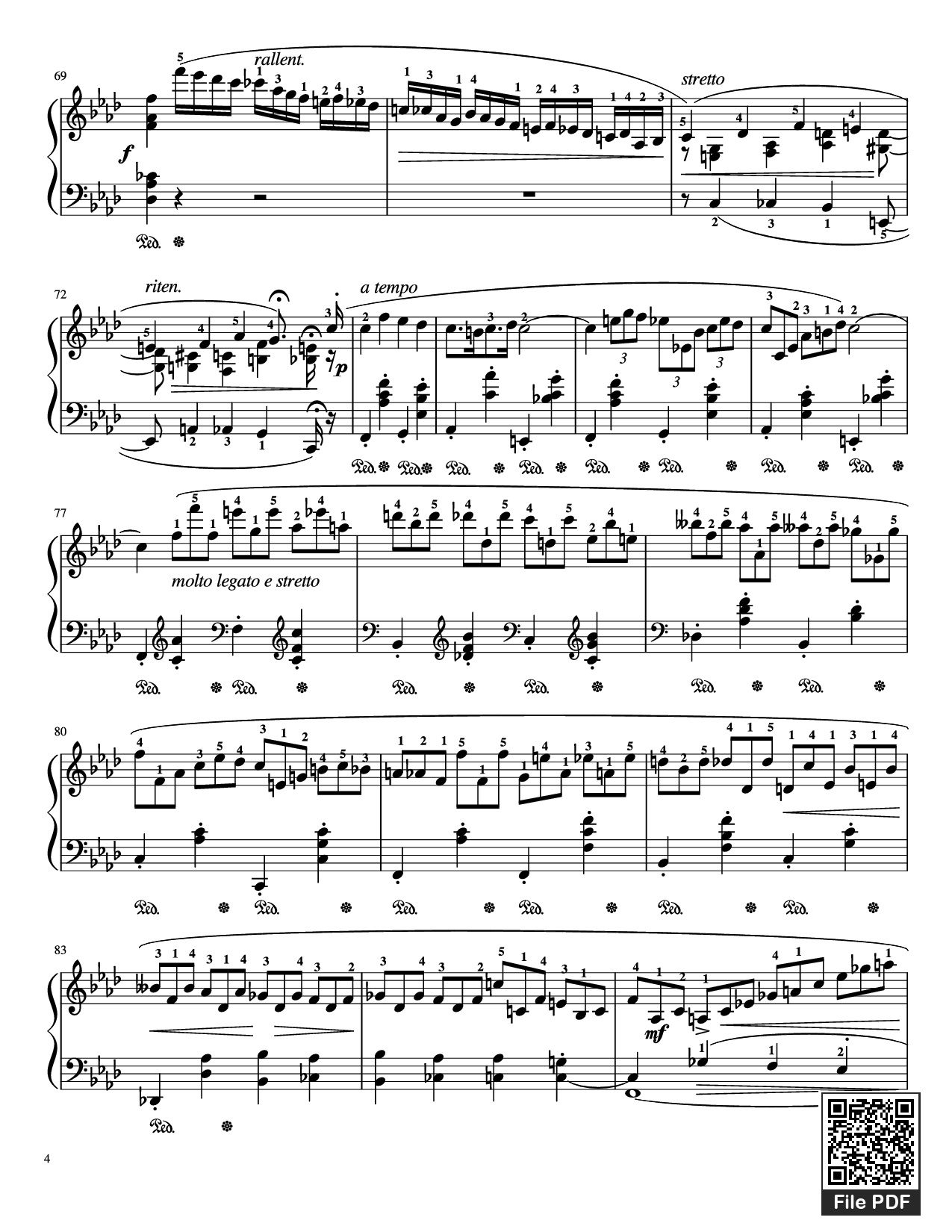 Trang 4 của Sheet nhạc PDF Piano bài hát Nocturne Op. 55, No. 1 Piano - Chopin
