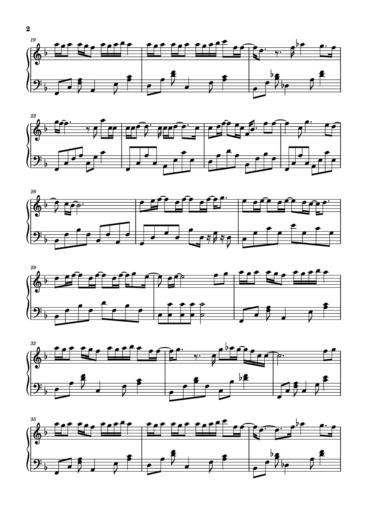 Trang 2 của Sheet nhạc PDF Piano bài hát 每天在分手 Piano - 演唱/作词 :张语哝