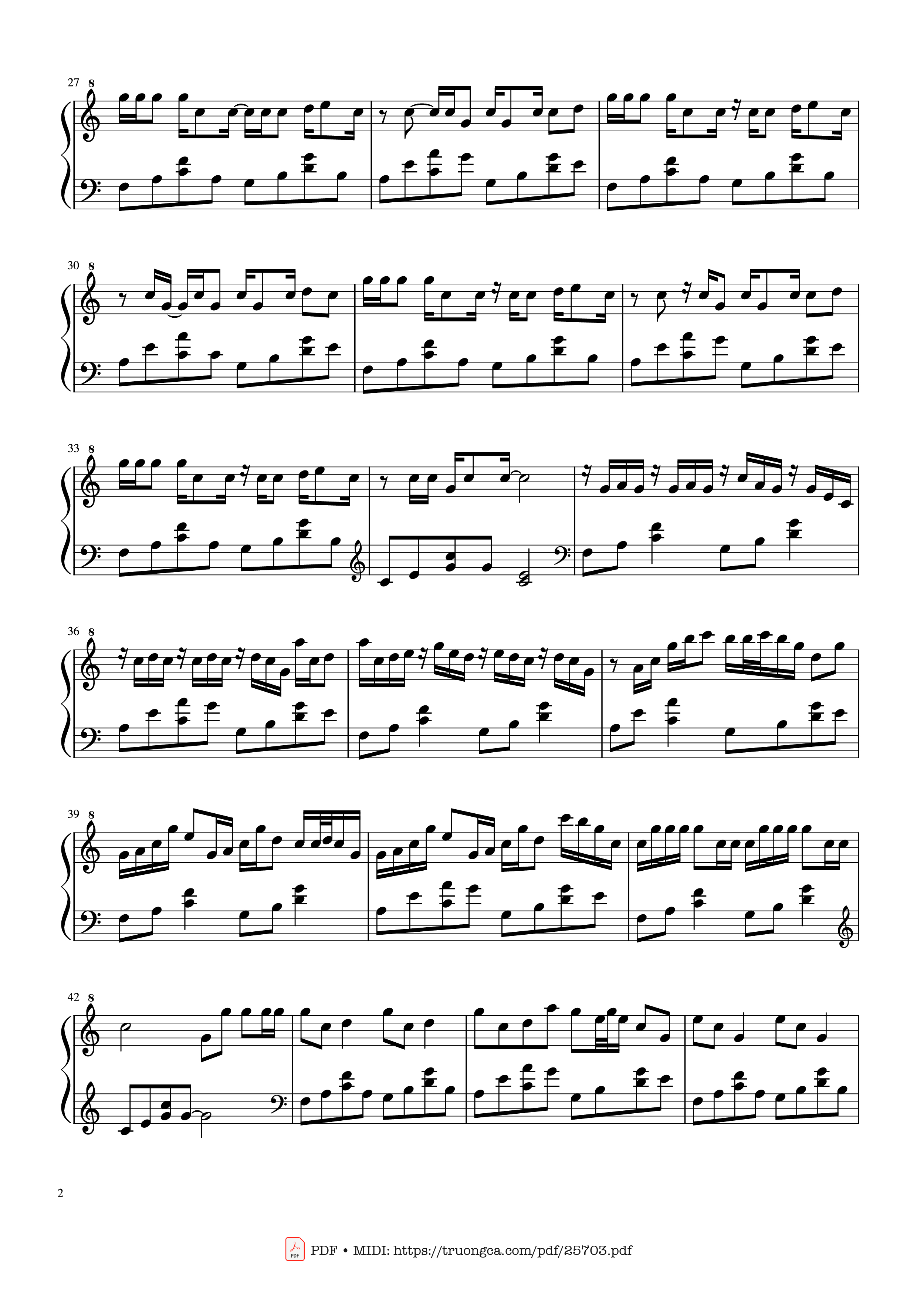 Trang 2 của Sheet nhạc PDF Piano bài hát 星茶会 Piano - Jessy Chen