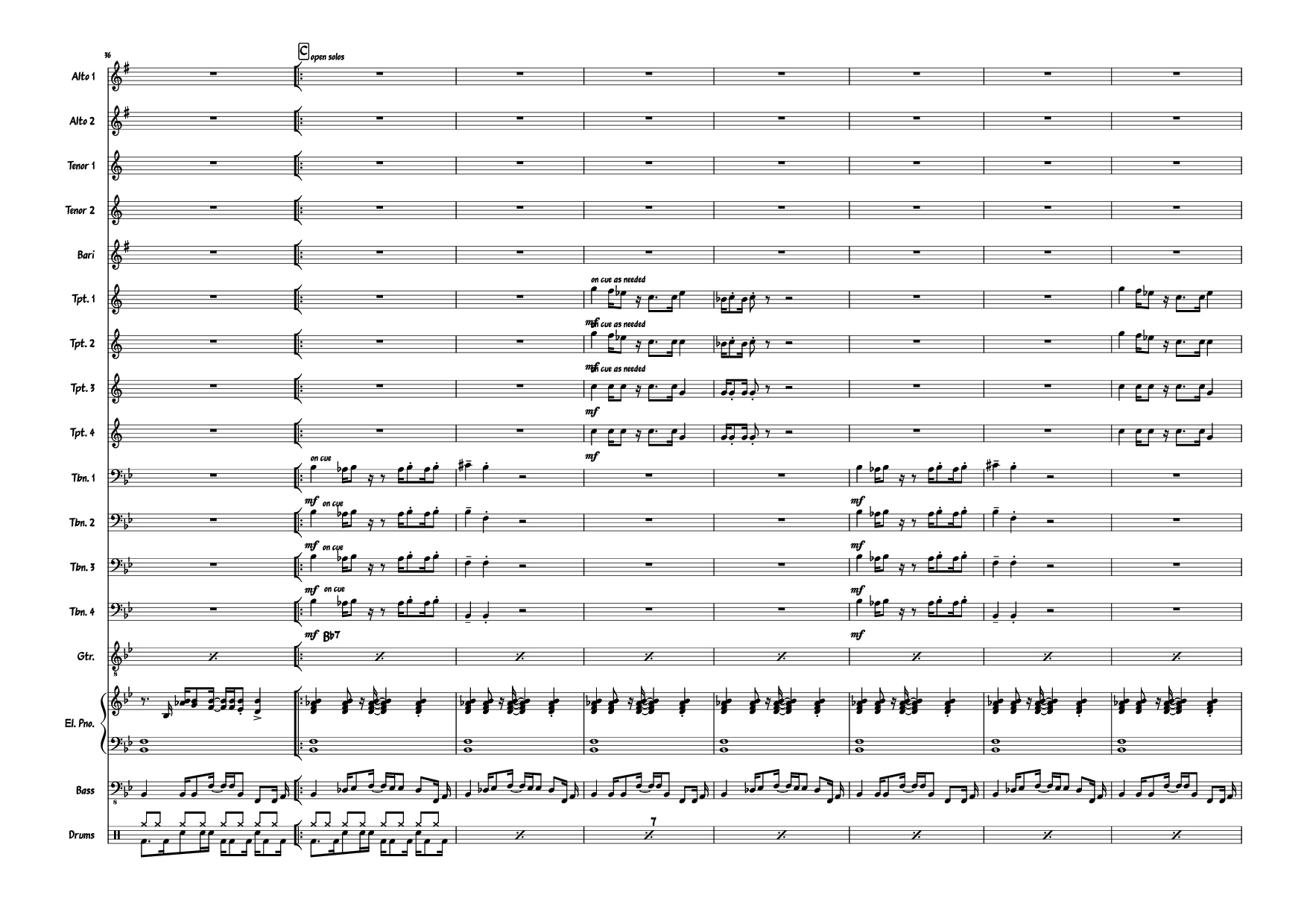 Trang 7 của Sheet nhạc PDF Piano bài hát Also sprach the MC big band Piano - Composed: R Straus Modified: Doedato Arr for big band : Gav