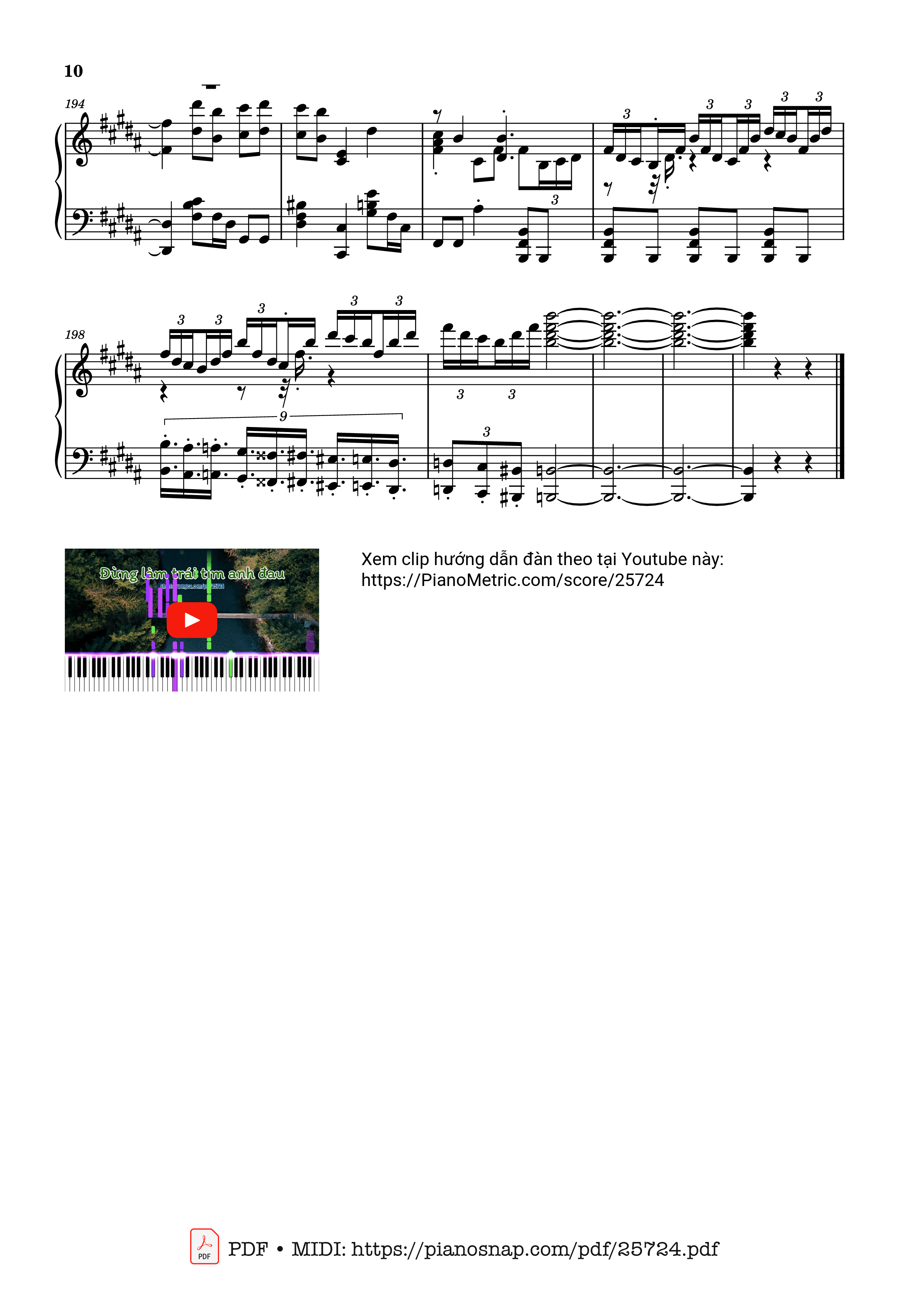 Trang 10 của Sheet nhạc PDF Piano bài hát Đừng làm trái tim anh đau Piano - Bởi: Sơn Tùng M-PT