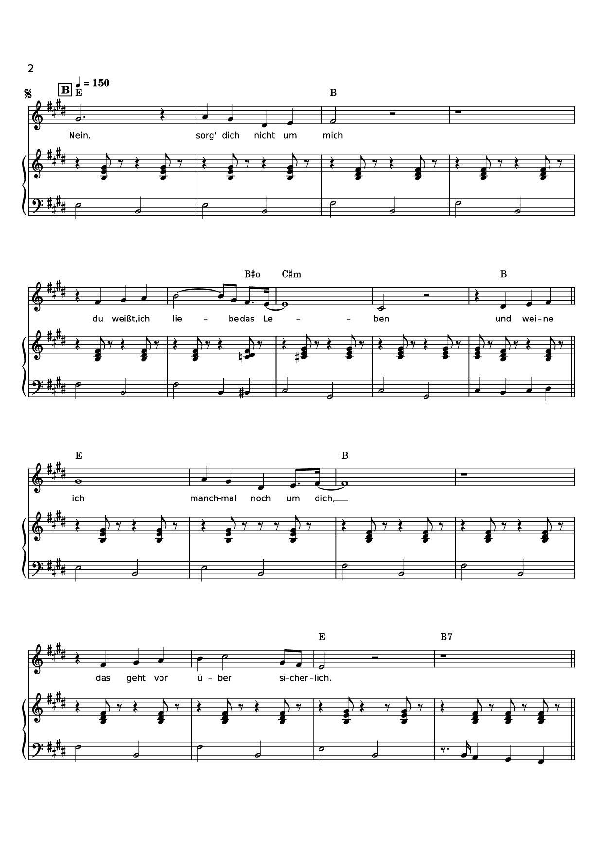 Trang 2 của Sheet nhạc PDF Piano bài hát ICH LIEBE DAS LEBEN Piano - Words & Music by LEO LEANDROS, KLAUS MUNRO