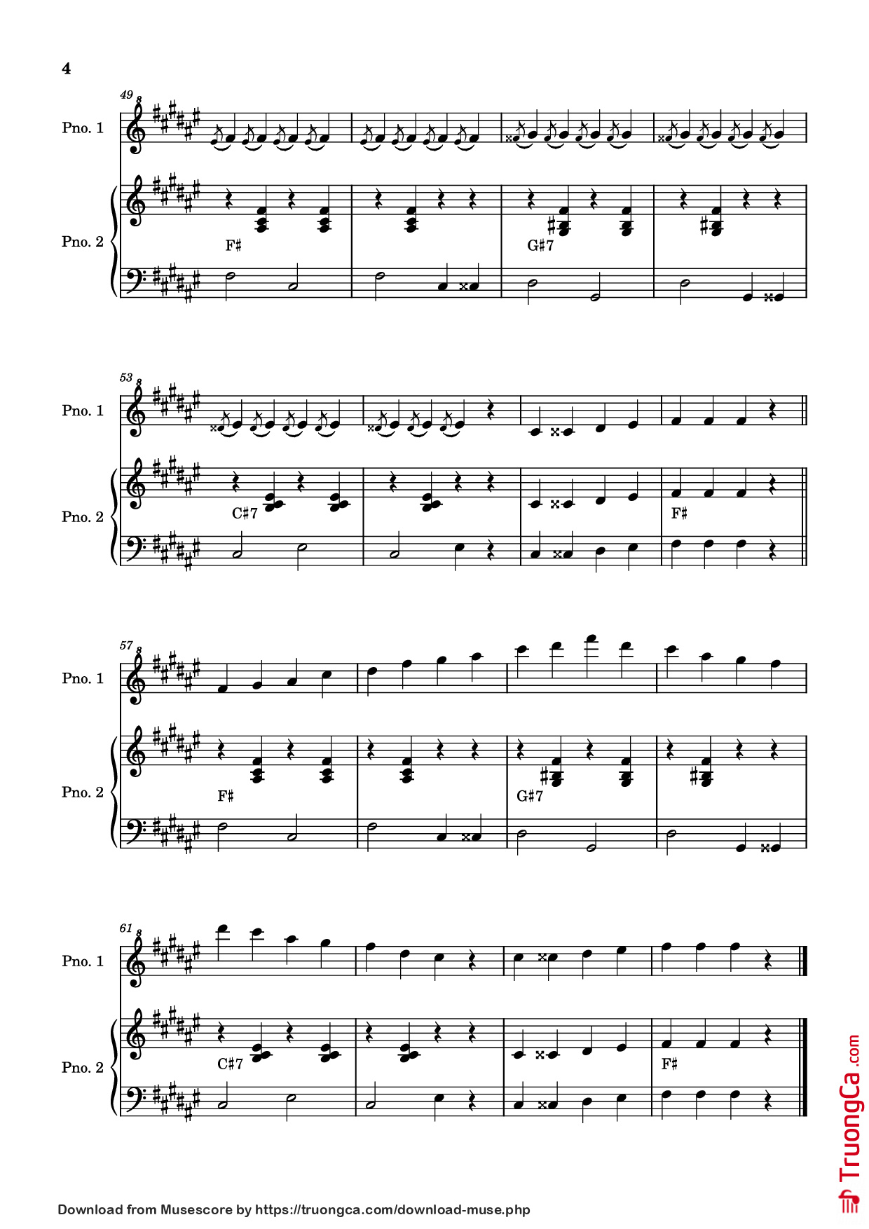 Trang 4 của Sheet nhạc PDF Piano bài hát The Knuckle Song Piano - Undefined