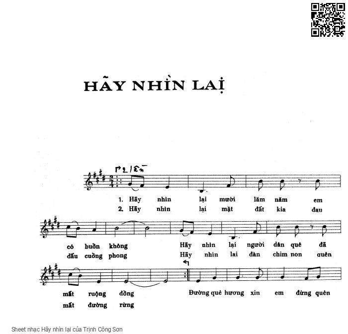 Sheet nhạc Hãy nhìn lại