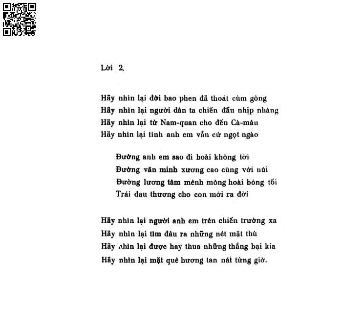 Trang 3 của Sheet nhạc PDF bài hát Hãy nhìn lại - Trịnh Công Sơn, Hãy nhìn lại, mười  lăm năm em có buồn không. Hãy nhìn lại, người  dân quê đã  mất ruộng  đồng