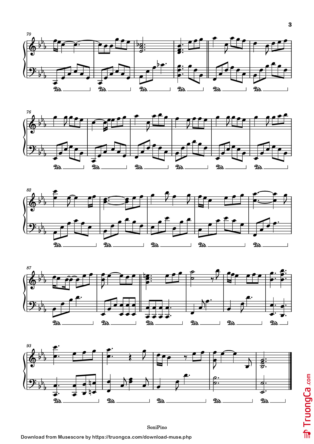 Trang 3 của Sheet nhạc PDF bài hát Reckless Piano - Piano cover by Montechait & PianellaPiano