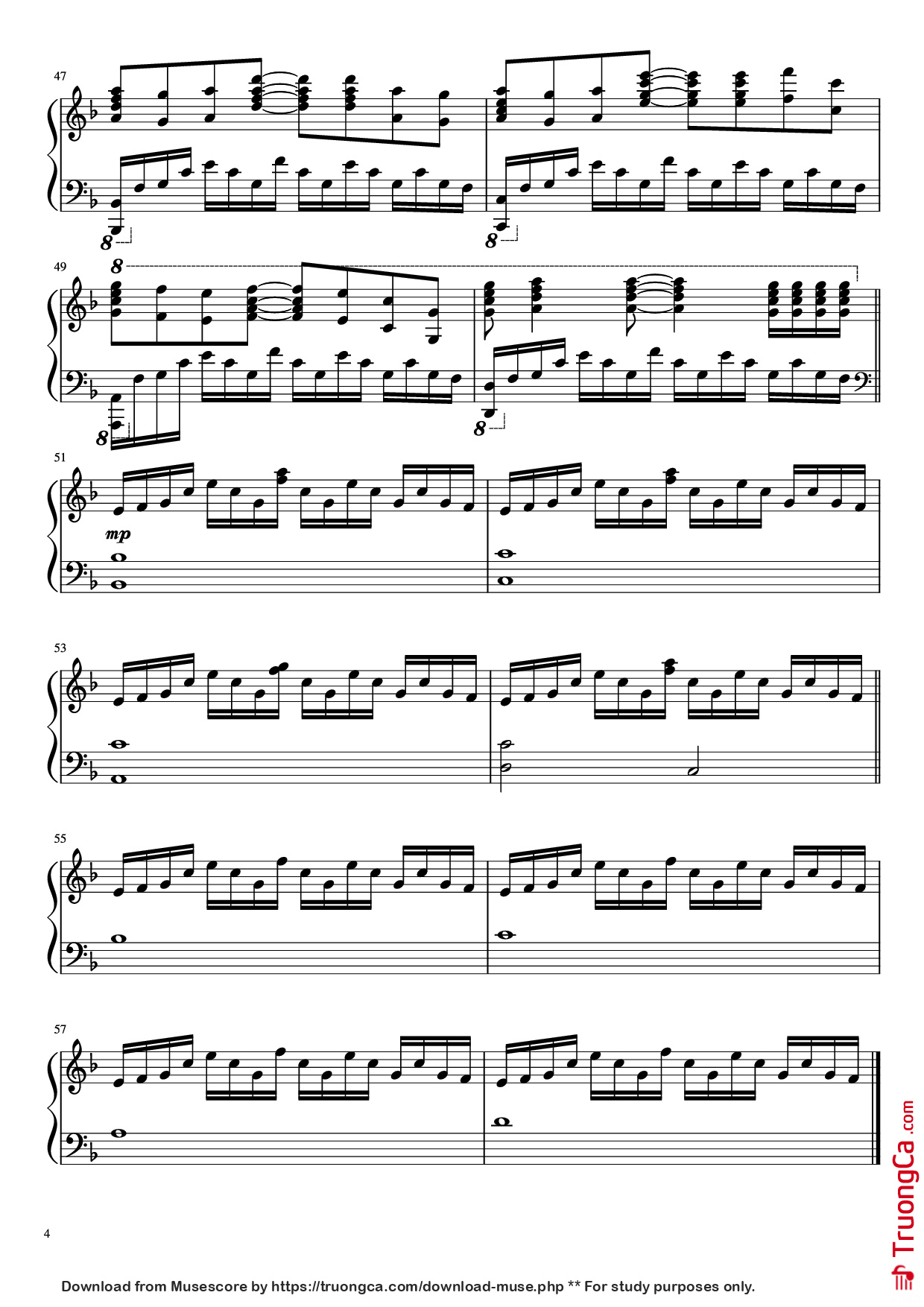 Trang 4 của Sheet nhạc PDF Piano bài hát Again (Your lie in April) Piano - Masaru Yokoyama