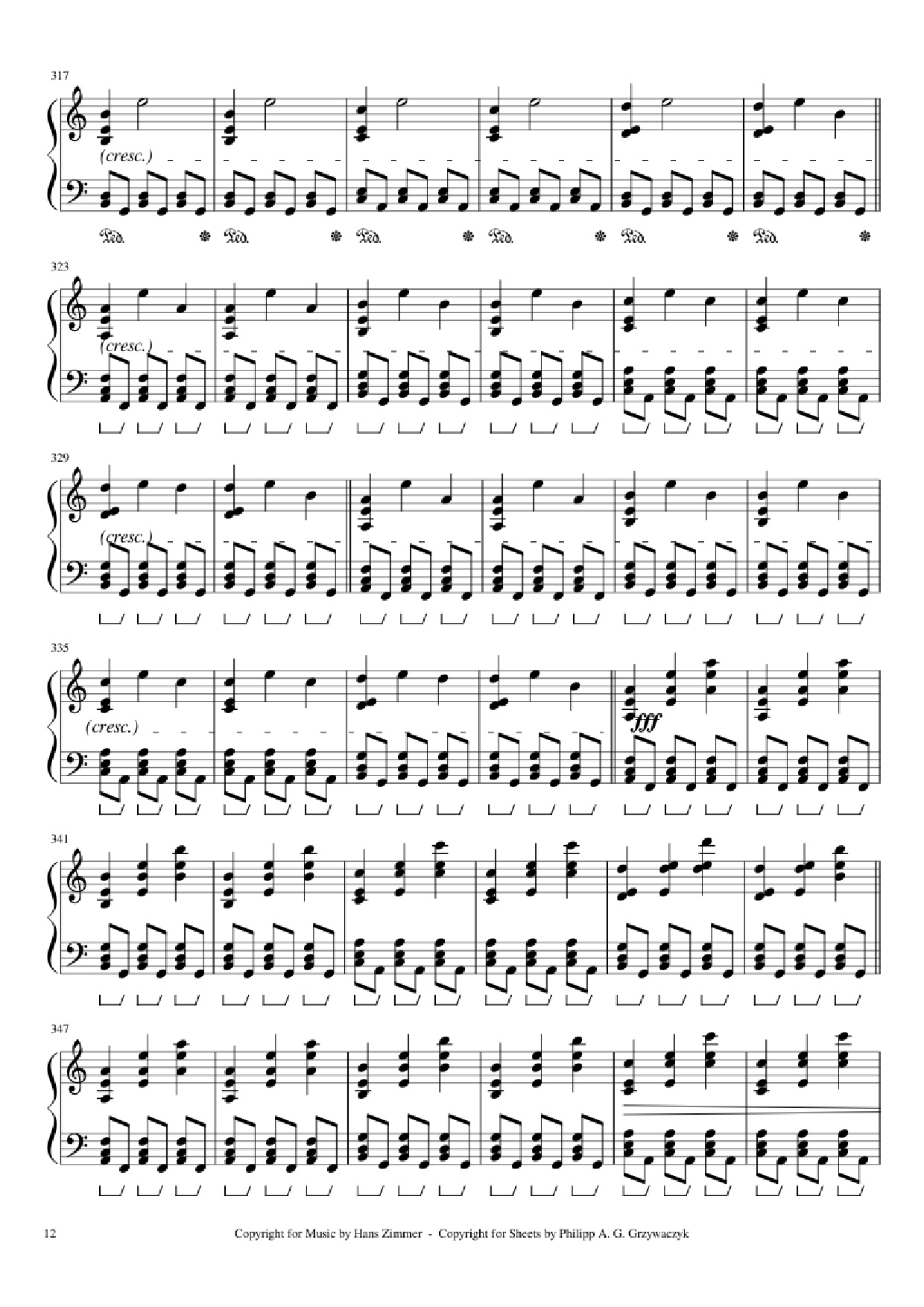 Trang 12 của Sheet nhạc PDF Piano bài hát Interstellar Piano - Hans Zimmer