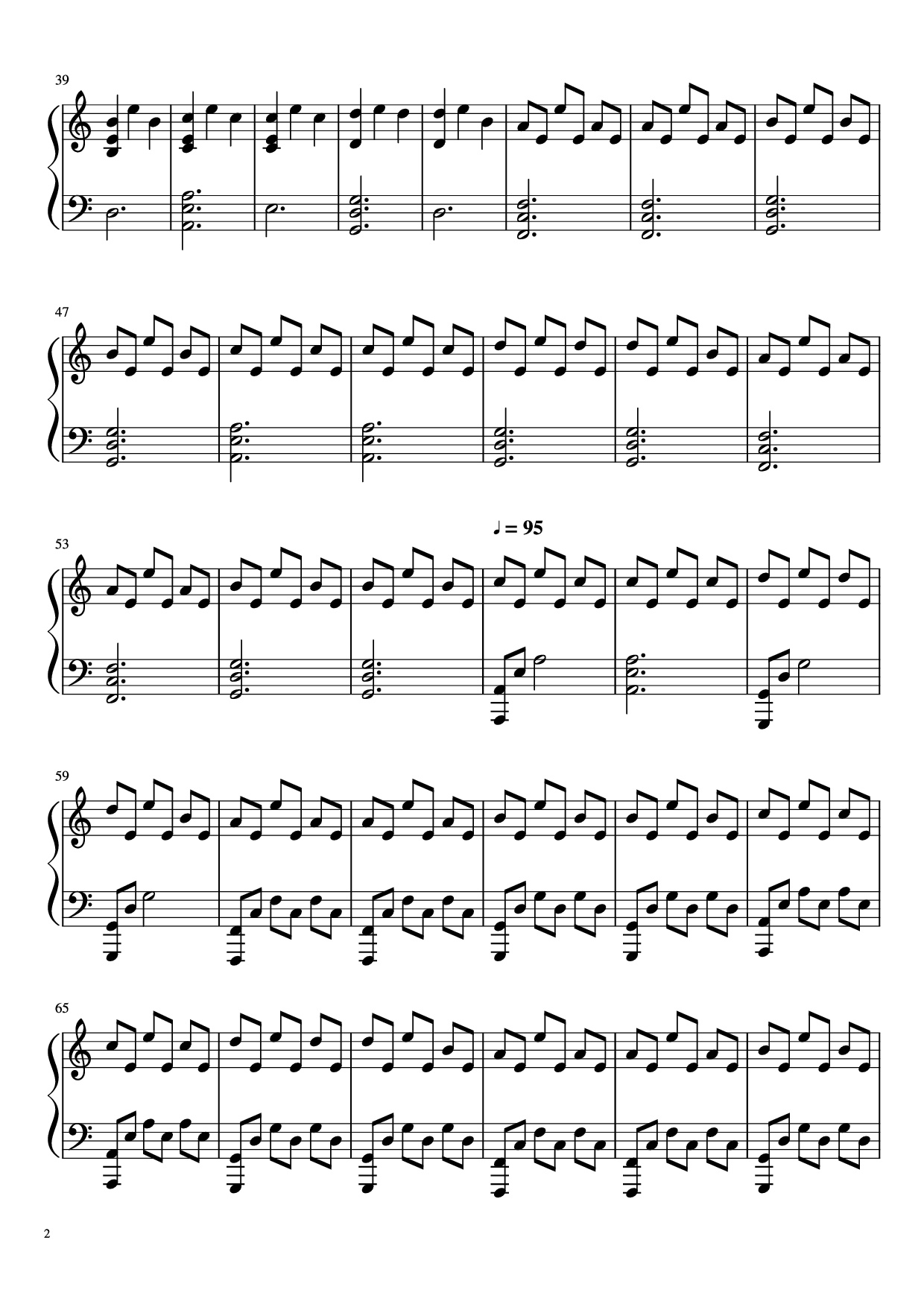 Trang 2 của Sheet nhạc PDF Piano bài hát Interstellar Main Theme Piano (Easy) - Hans Zimmer