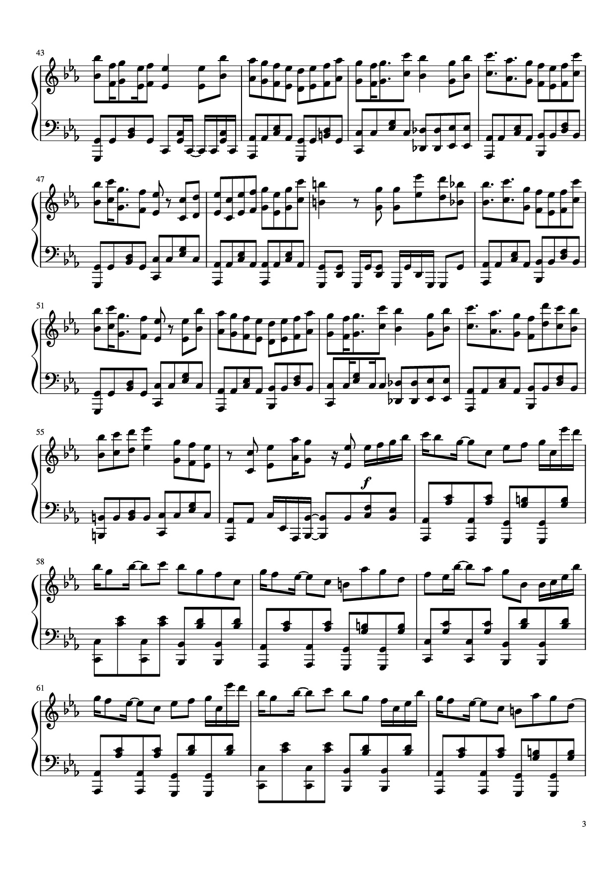 Trang 3 của Sheet nhạc PDF Piano bài hát 夜に駆ける Piano - Arr. BambooOnFire