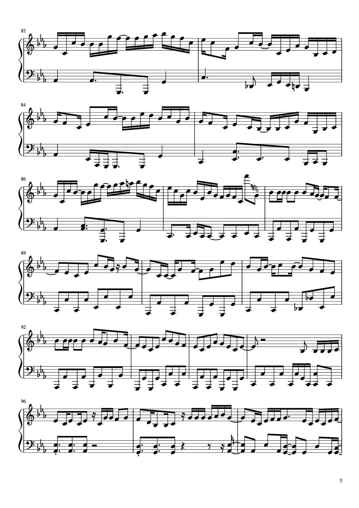 Trang 5 của Sheet nhạc PDF Piano bài hát 夜に駆ける Piano - Arr. BambooOnFire