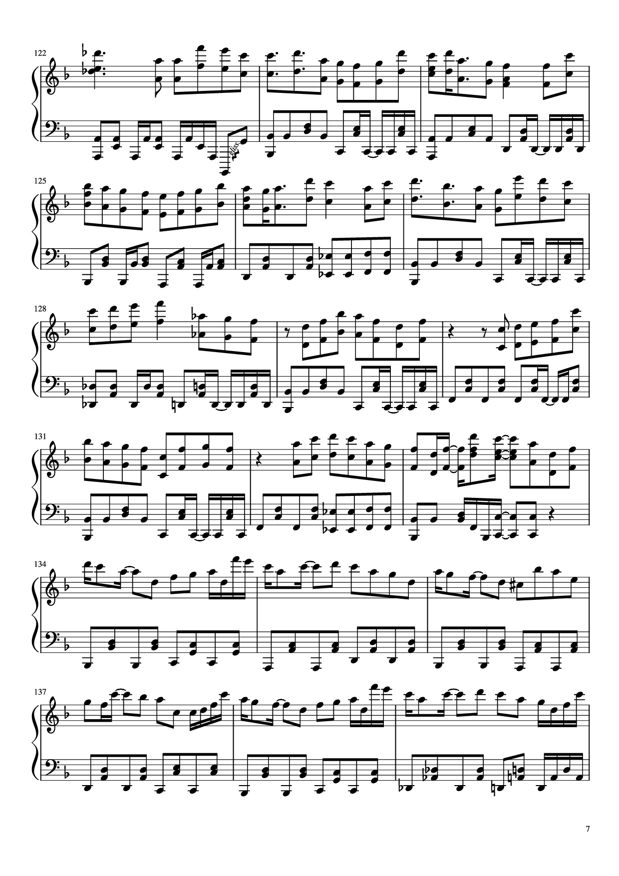 Trang 7 của Sheet nhạc PDF Piano bài hát 夜に駆ける Piano - Arr. BambooOnFire