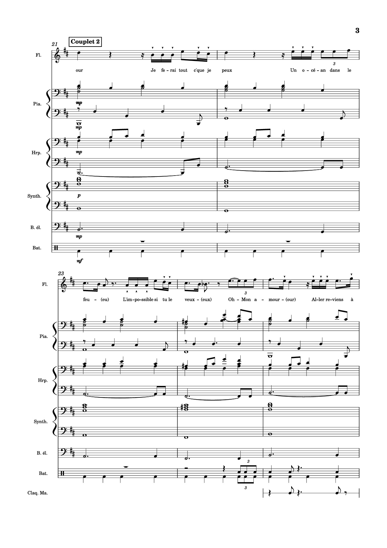 Trang 3 của Sheet nhạc PDF Piano Guitar Tab bài hát MON AMOUR Piano - Slimane