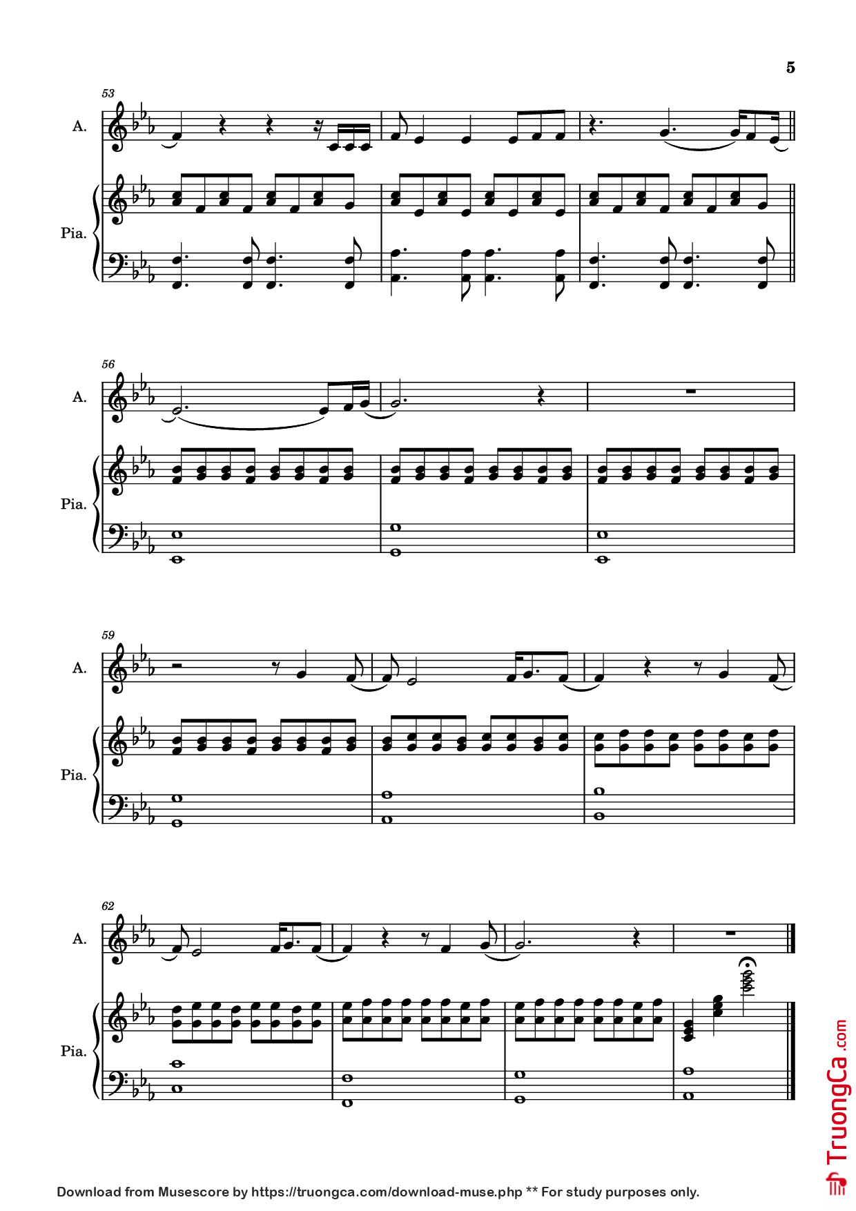 Trang 5 của Sheet nhạc PDF Piano bài hát Pop corn salé Piano - N. Poz