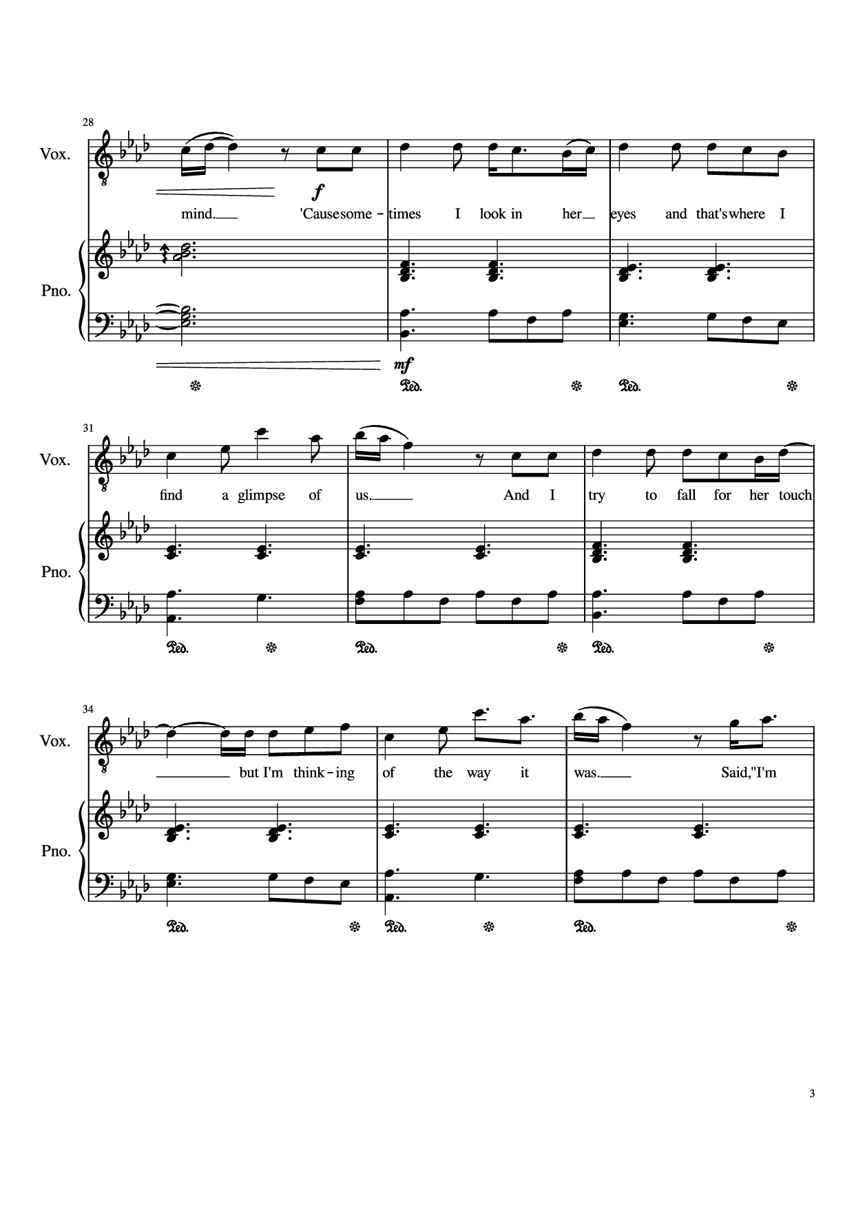 Trang 3 của Sheet nhạc PDF Piano bài hát Glimpse Of Us Piano - Joji arr. Daniel Almaraz