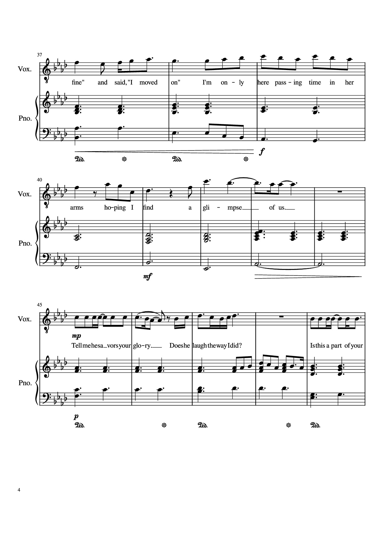 Trang 4 của Sheet nhạc PDF Piano bài hát Glimpse Of Us Piano - Joji arr. Daniel Almaraz