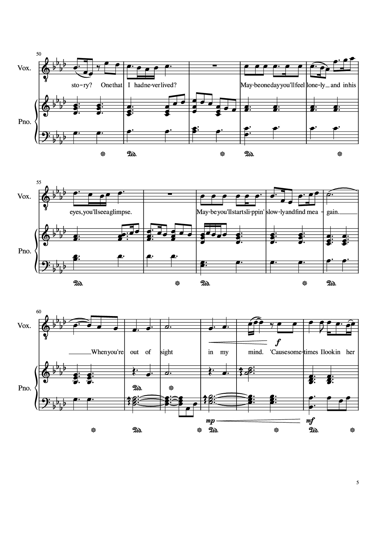 Trang 5 của Sheet nhạc PDF Piano bài hát Glimpse Of Us Piano - Joji arr. Daniel Almaraz