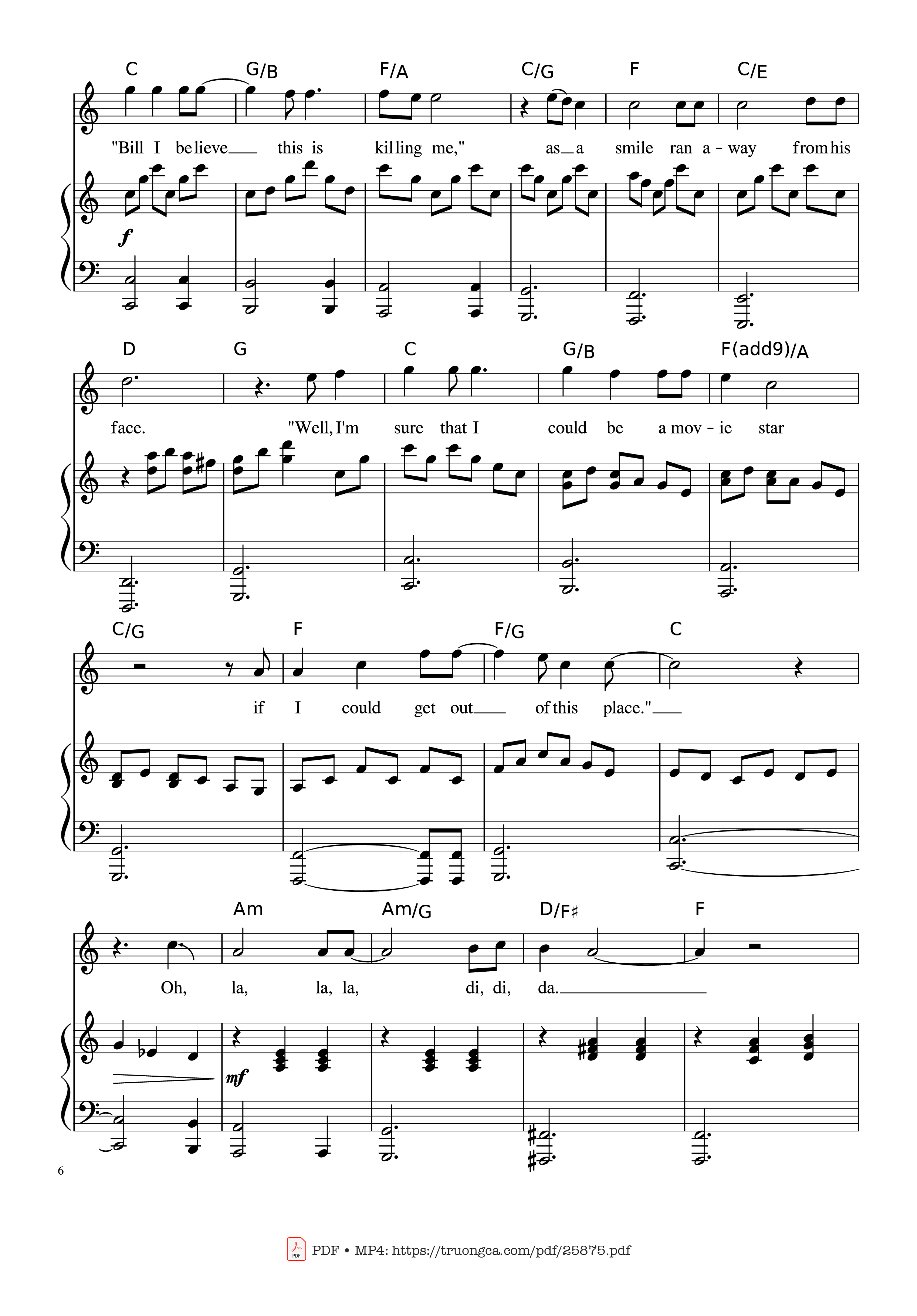Trang 6 của Sheet nhạc PDF Piano bài hát Piano Man (Vocal-Piano the original live version) - Arr. Josepheroic