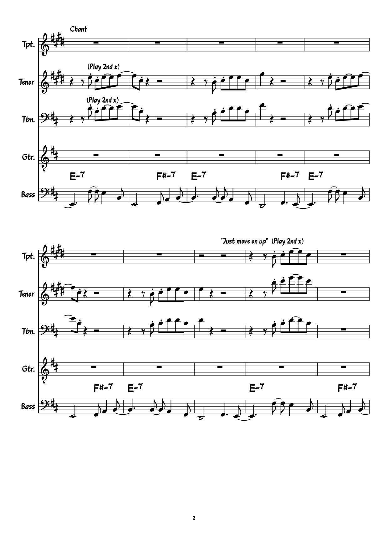Trang 2 của Sheet nhạc PDF Guitar Tab bài hát Move On Up Guitar TAB - Curtis Mayfield