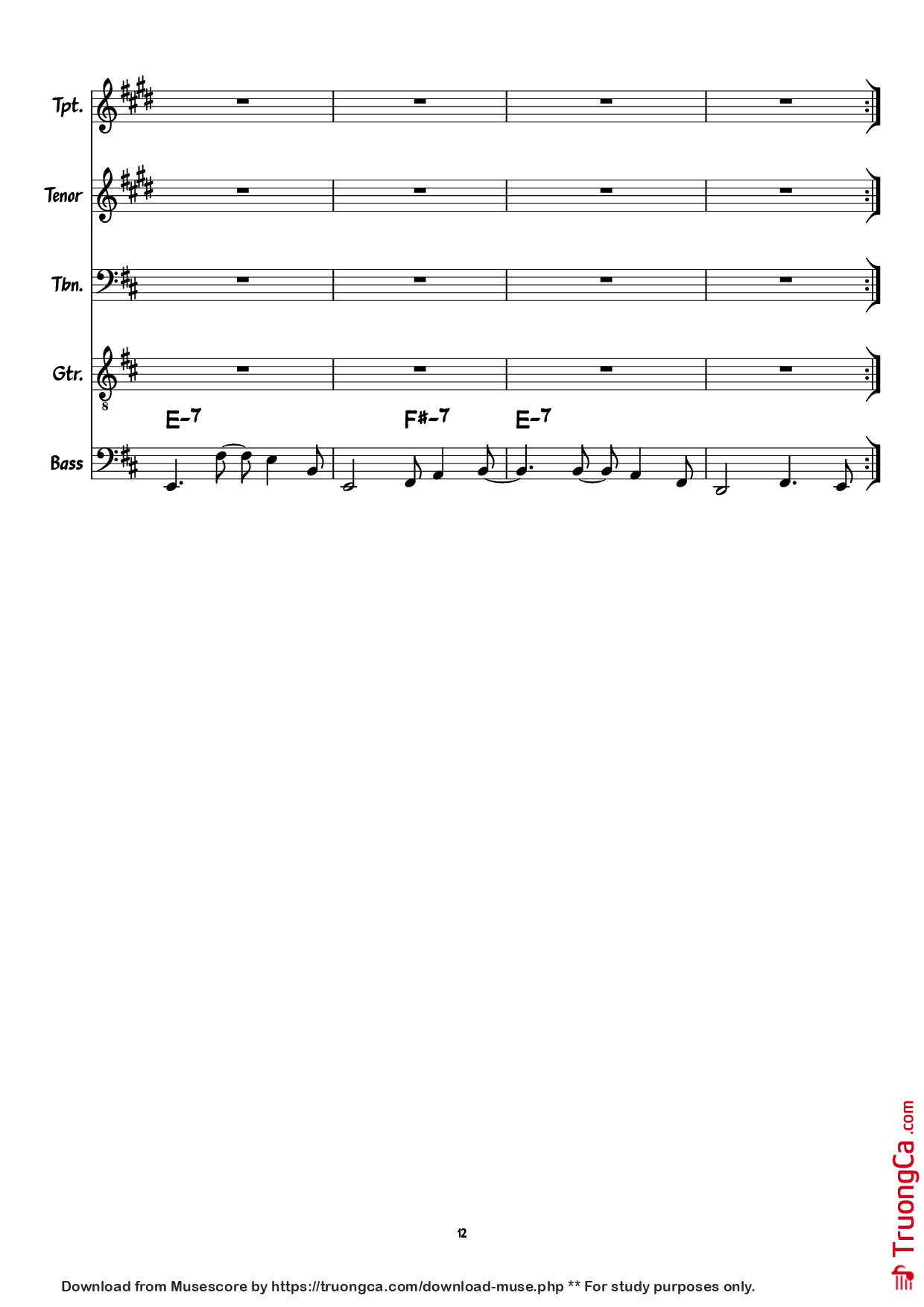 Trang 12 của Sheet nhạc PDF Guitar Tab bài hát Move On Up Guitar TAB - Curtis Mayfield