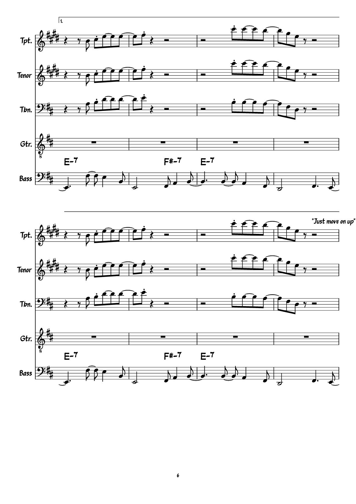 Trang 6 của Sheet nhạc PDF Guitar Tab bài hát Move On Up Guitar TAB - Curtis Mayfield