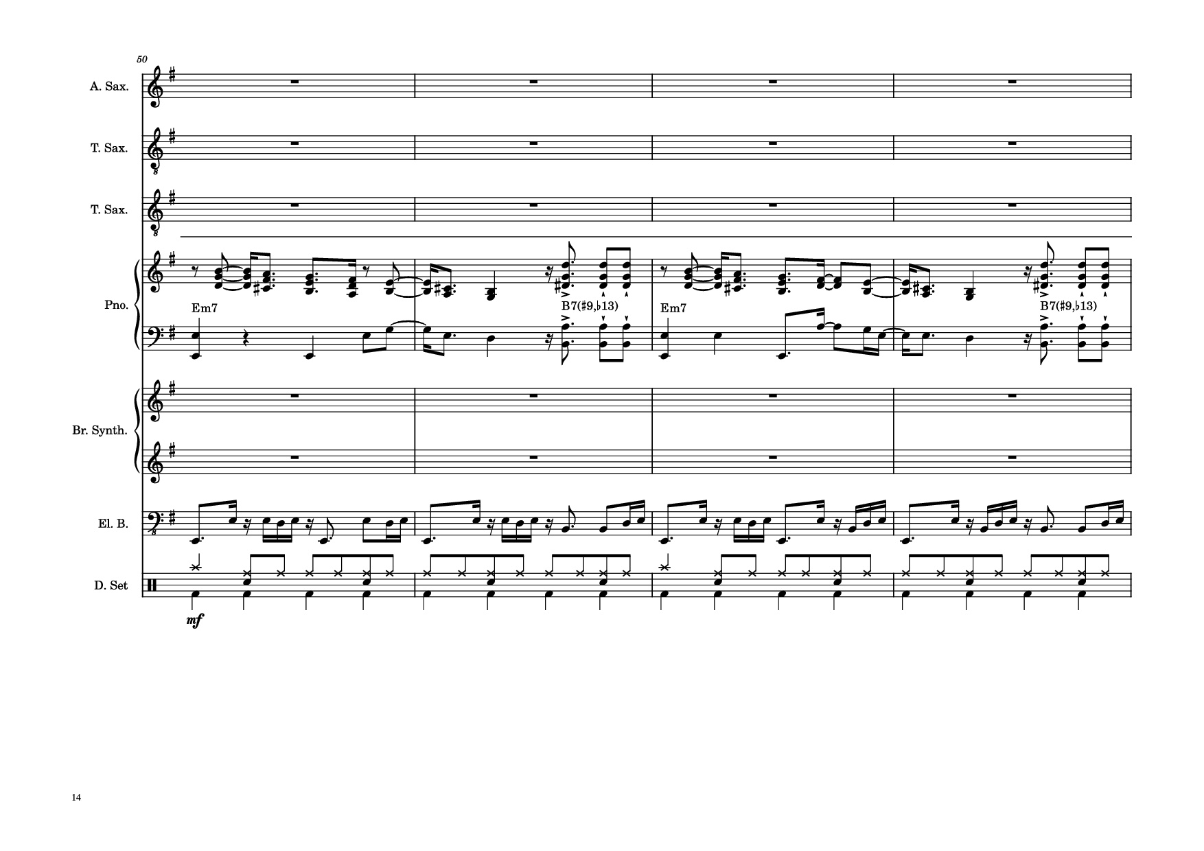 Trang 14 của Sheet nhạc PDF Piano Guitar Tab bài hát 176th Street Piano - Transcribed by